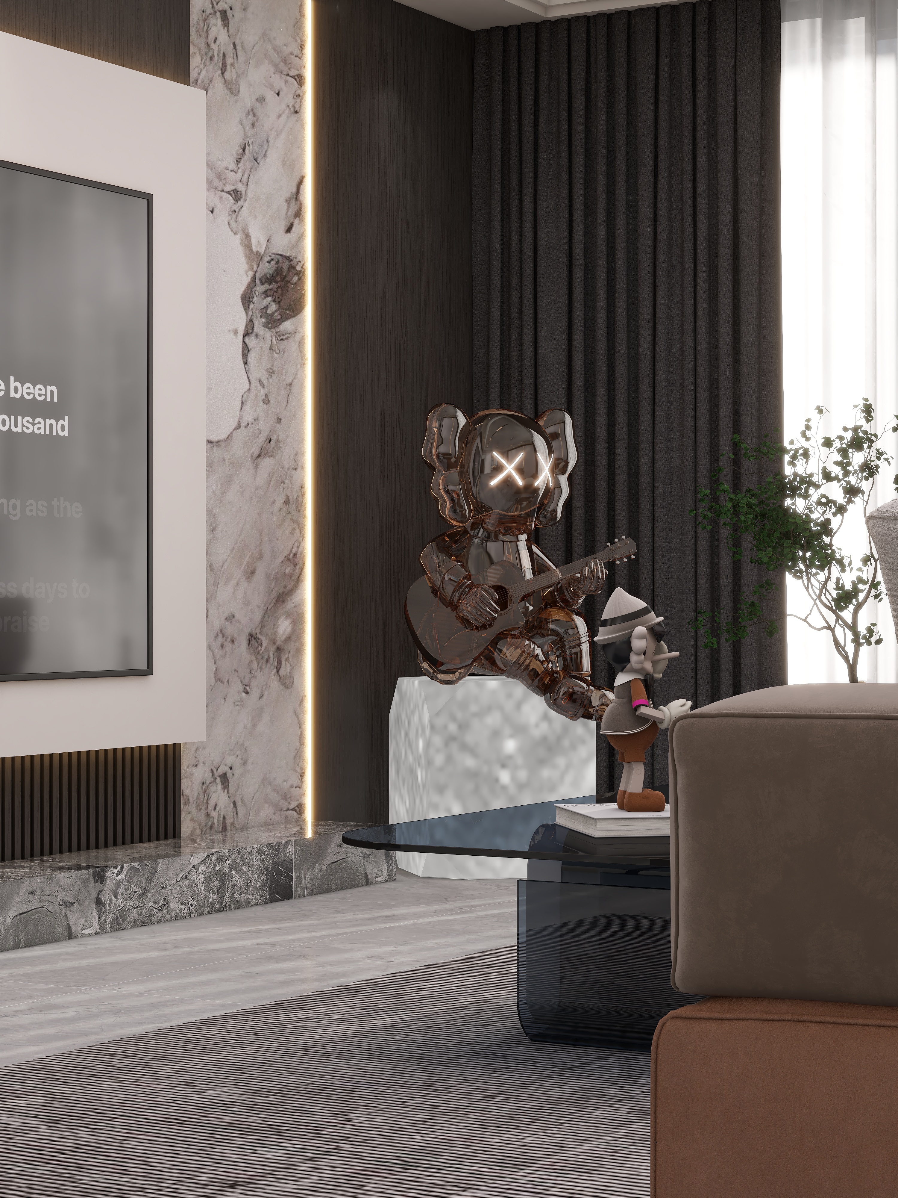 壹诺设计工作室-106㎡3室-现代简约装修效果图