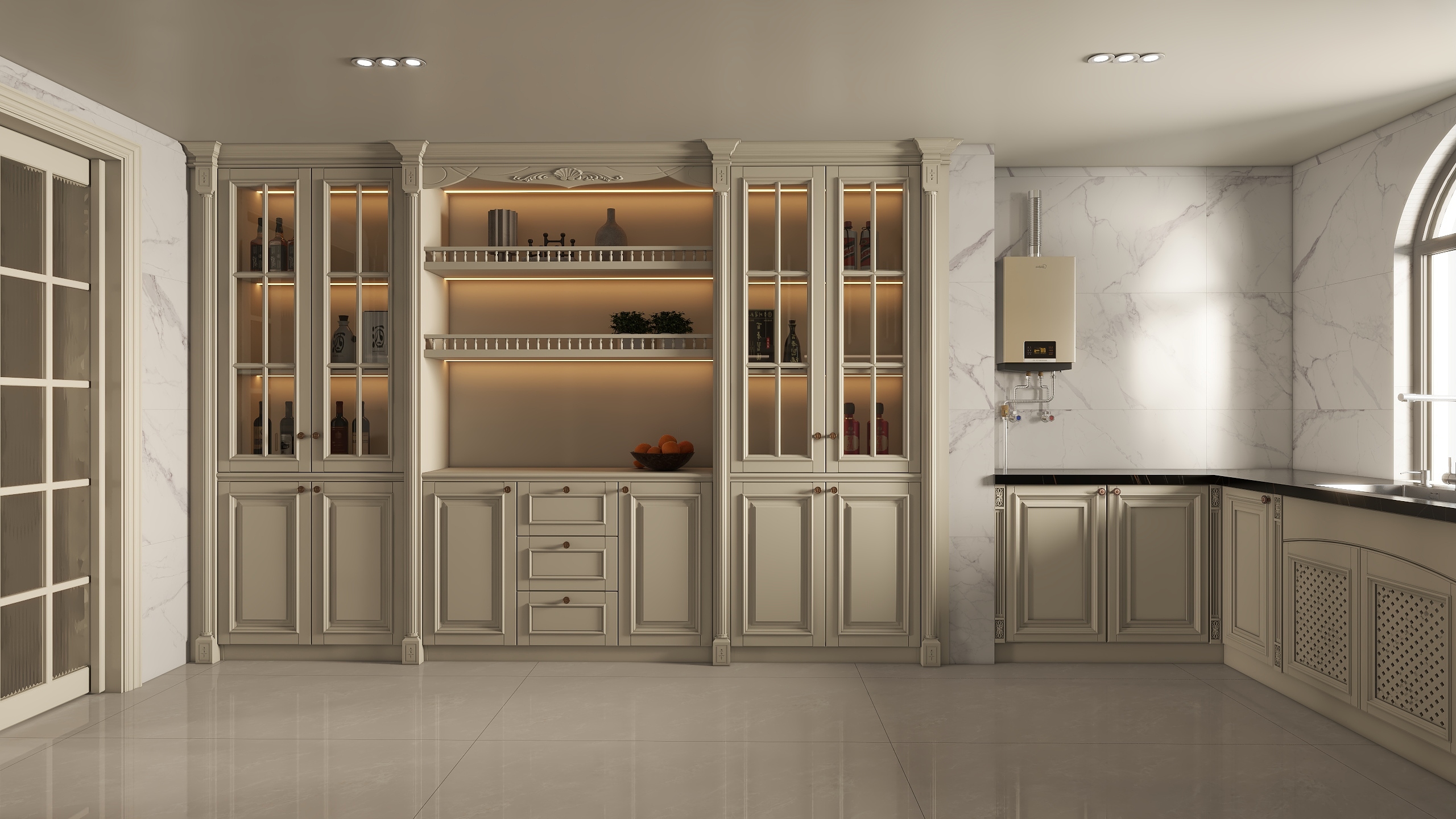 镜像空间设计-天山熙湖176㎡3室装修效果图