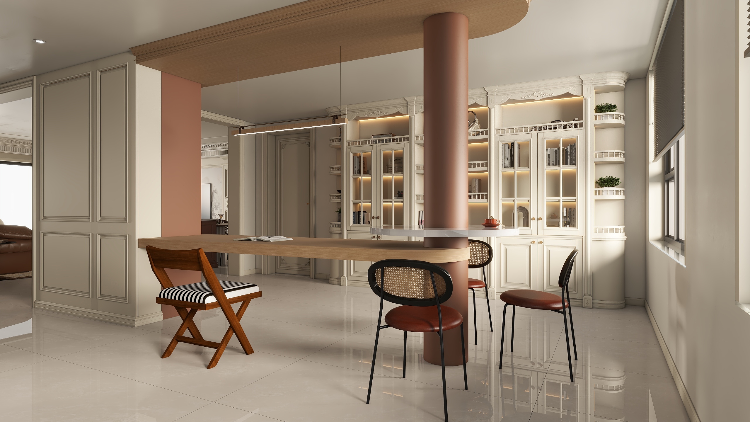 镜像空间设计-天山熙湖176㎡3室装修效果图