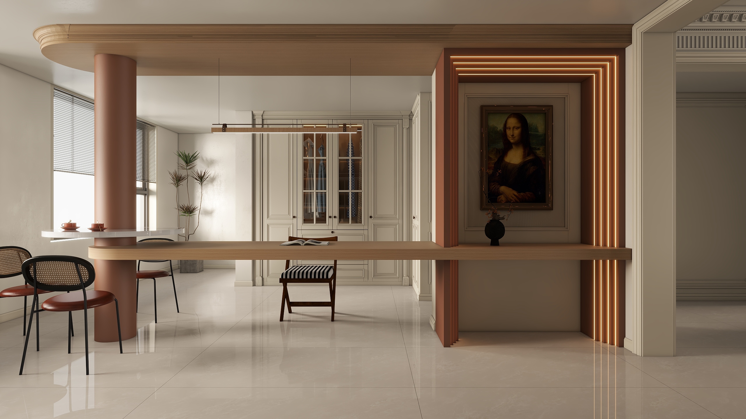 镜像空间设计-天山熙湖176㎡3室装修效果图