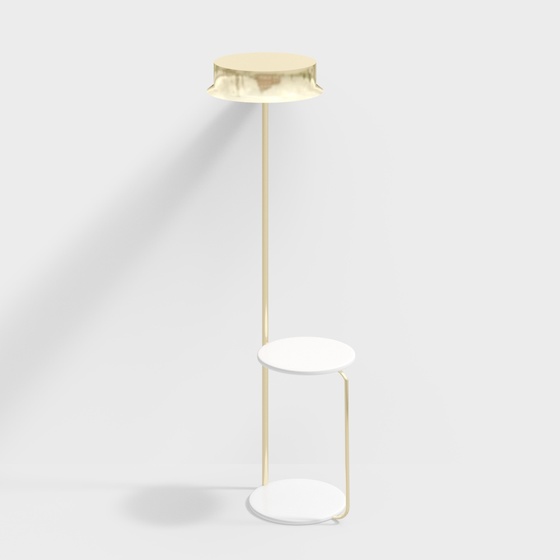 Floor Lamp 3D Model in Golden Color