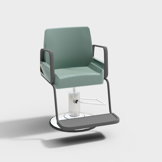 Green Barber Chair 3D Model for Salons