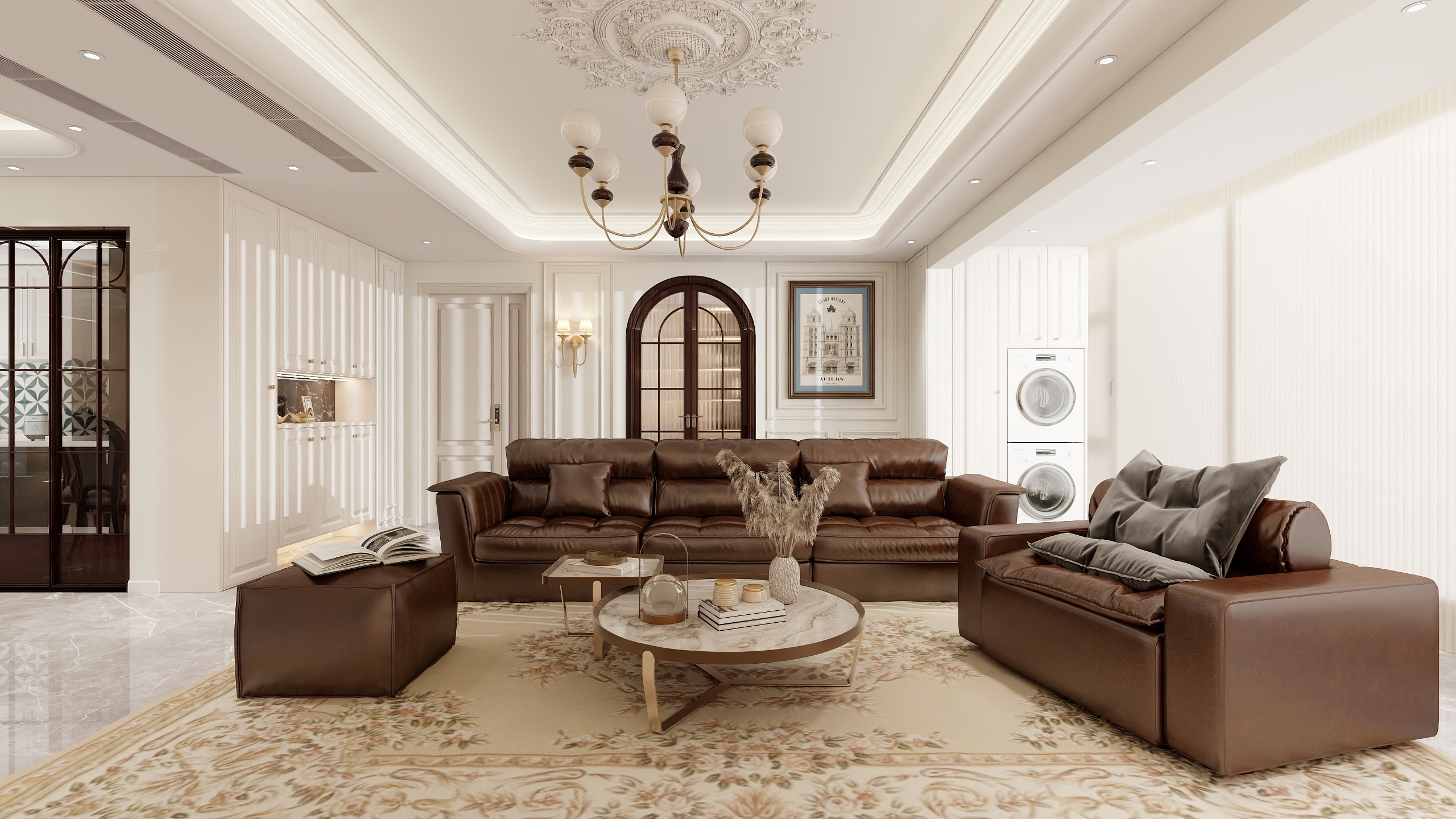 Seven韦琳琳-简约美式风格126㎡3室装修效果图