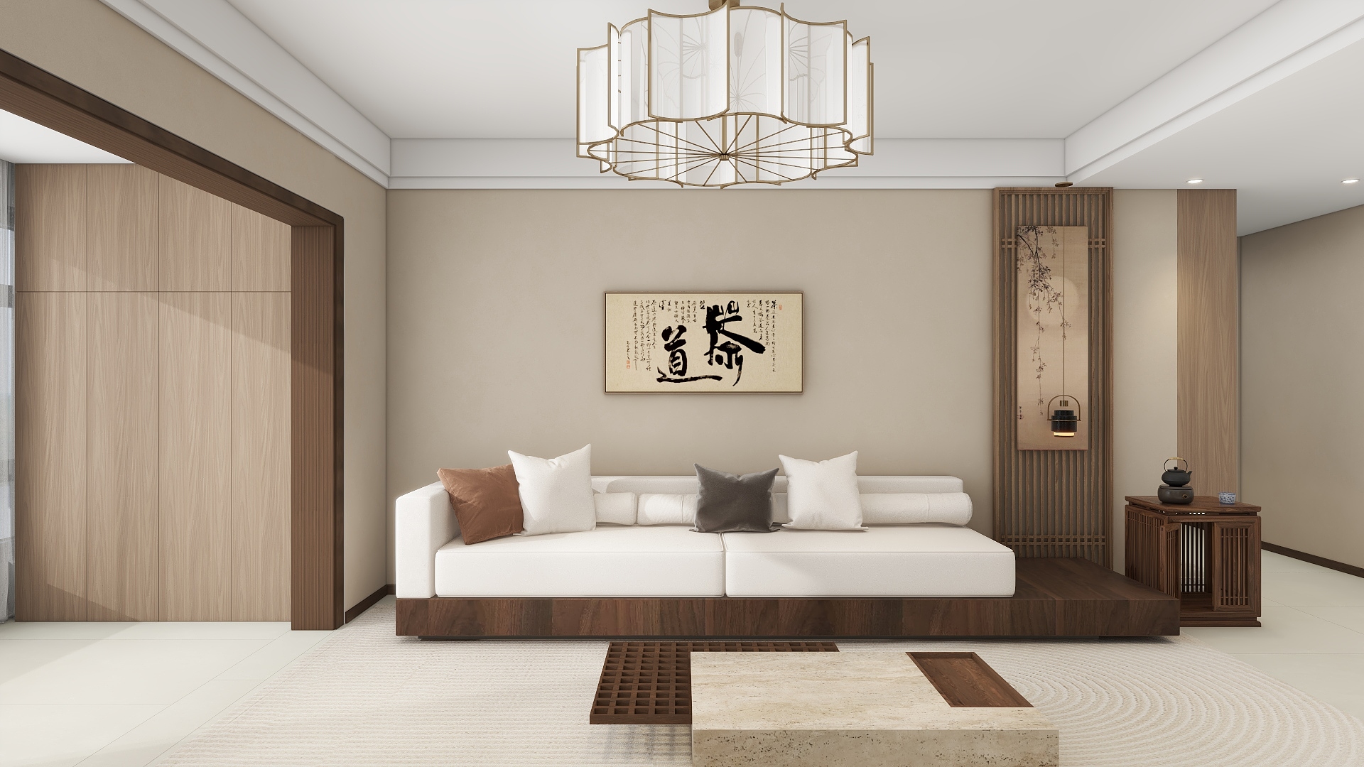 李青越-126平方禅意新中式三居室装修效果图