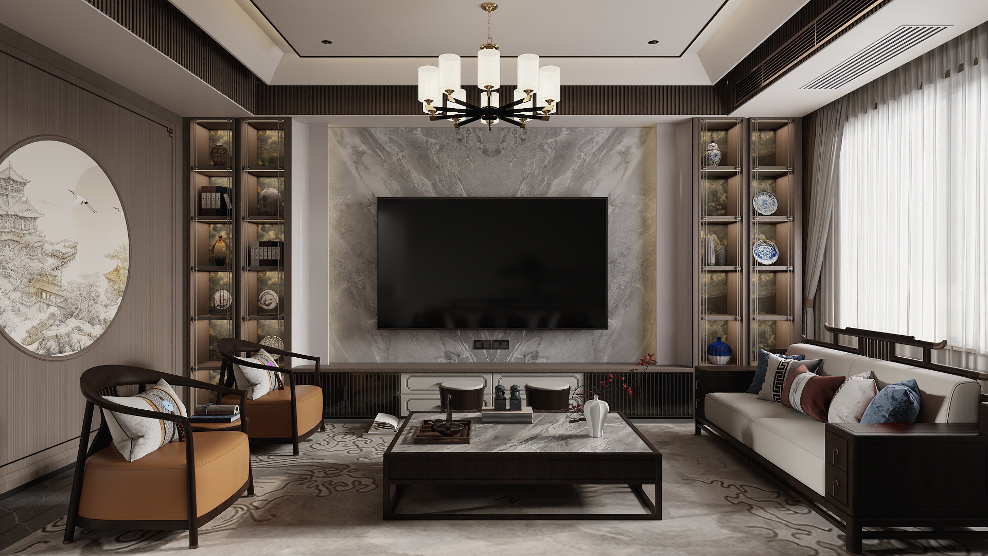 全案设计师|贾元-新中式别墅-碧秀花苑C区318㎡-装修设计方案