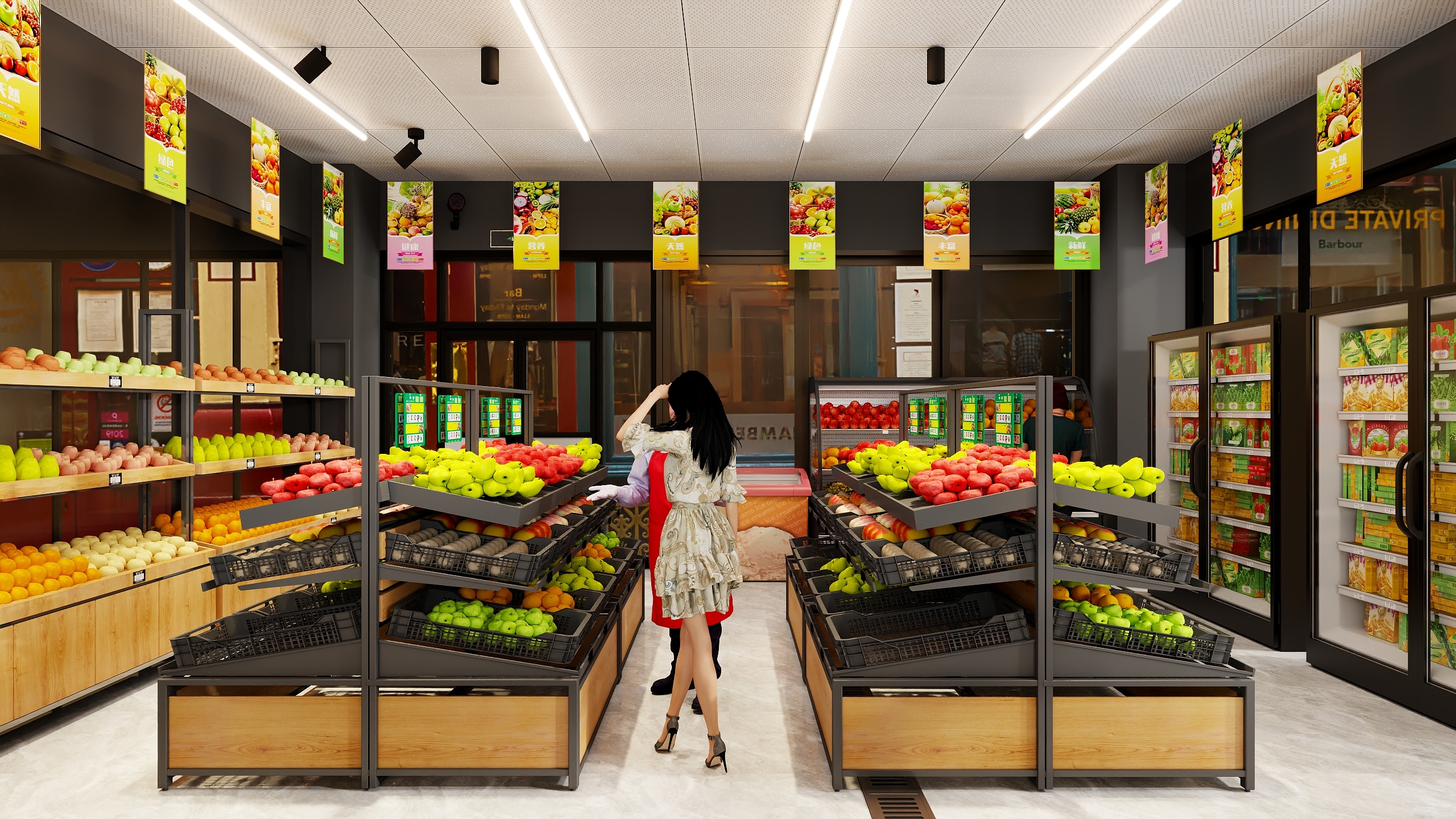 文艺设计-水果店-装修设计方案
