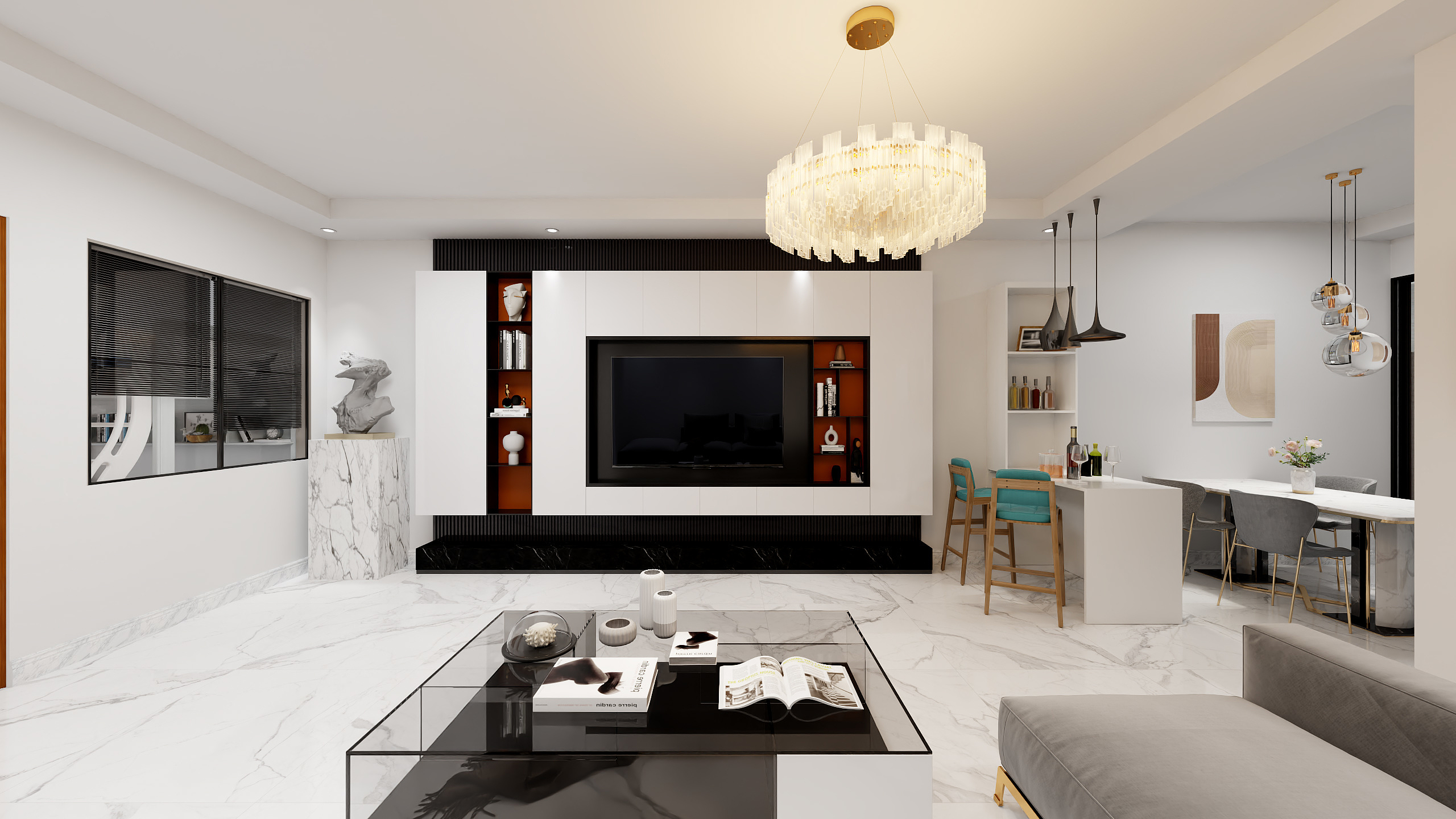 设计助手-新筑小区现代简约98㎡2室-装修设计方案