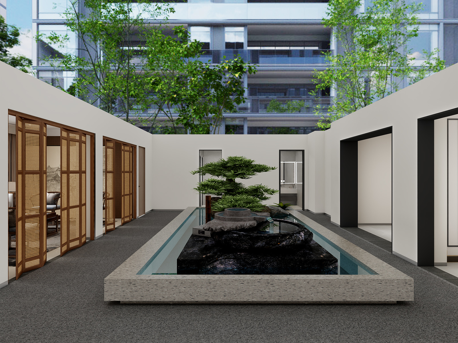 100元设计方案-191m²新中式风格设计装修效果图