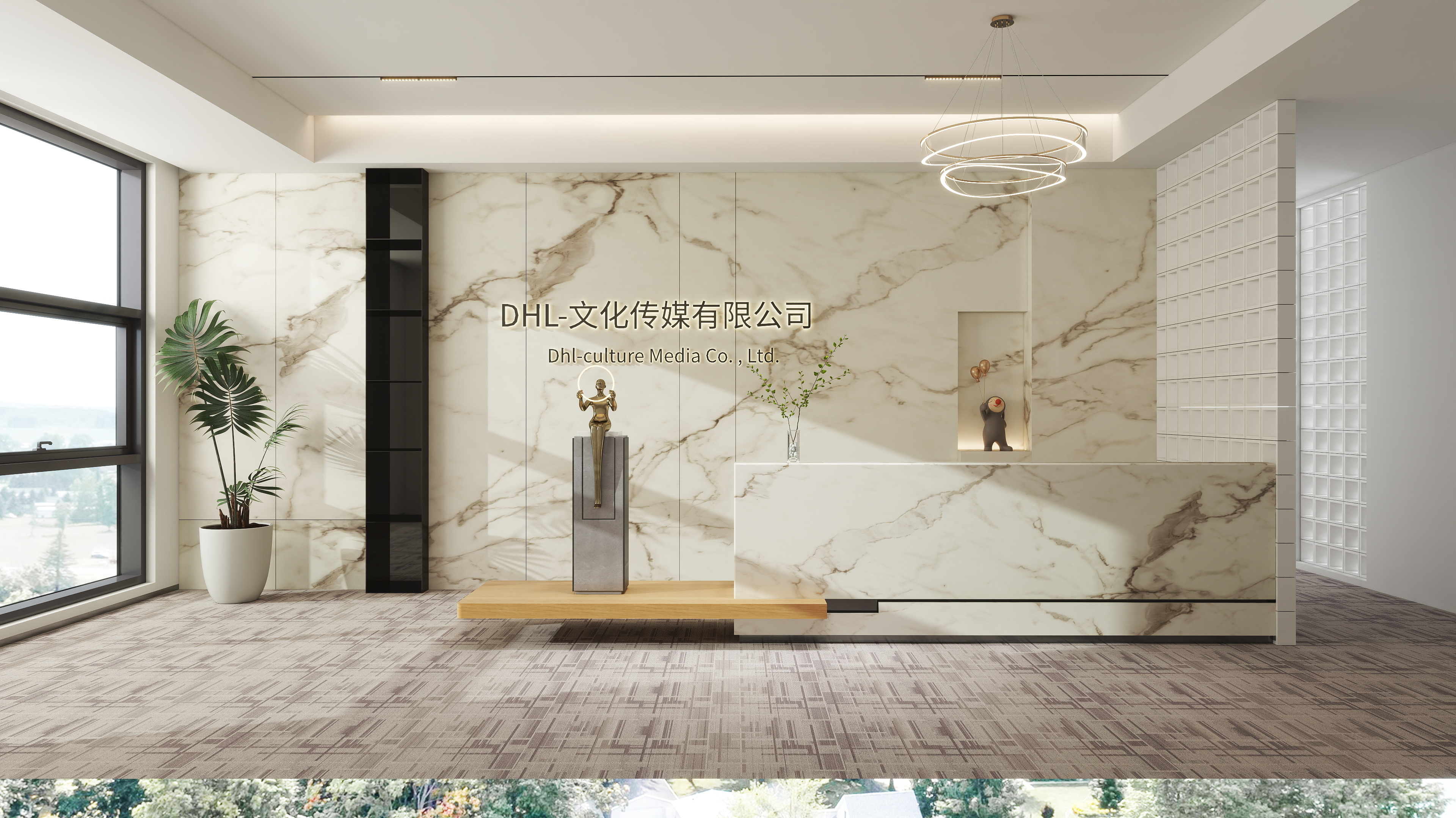 设计师IuKe-DHL传媒前厅-装修设计方案