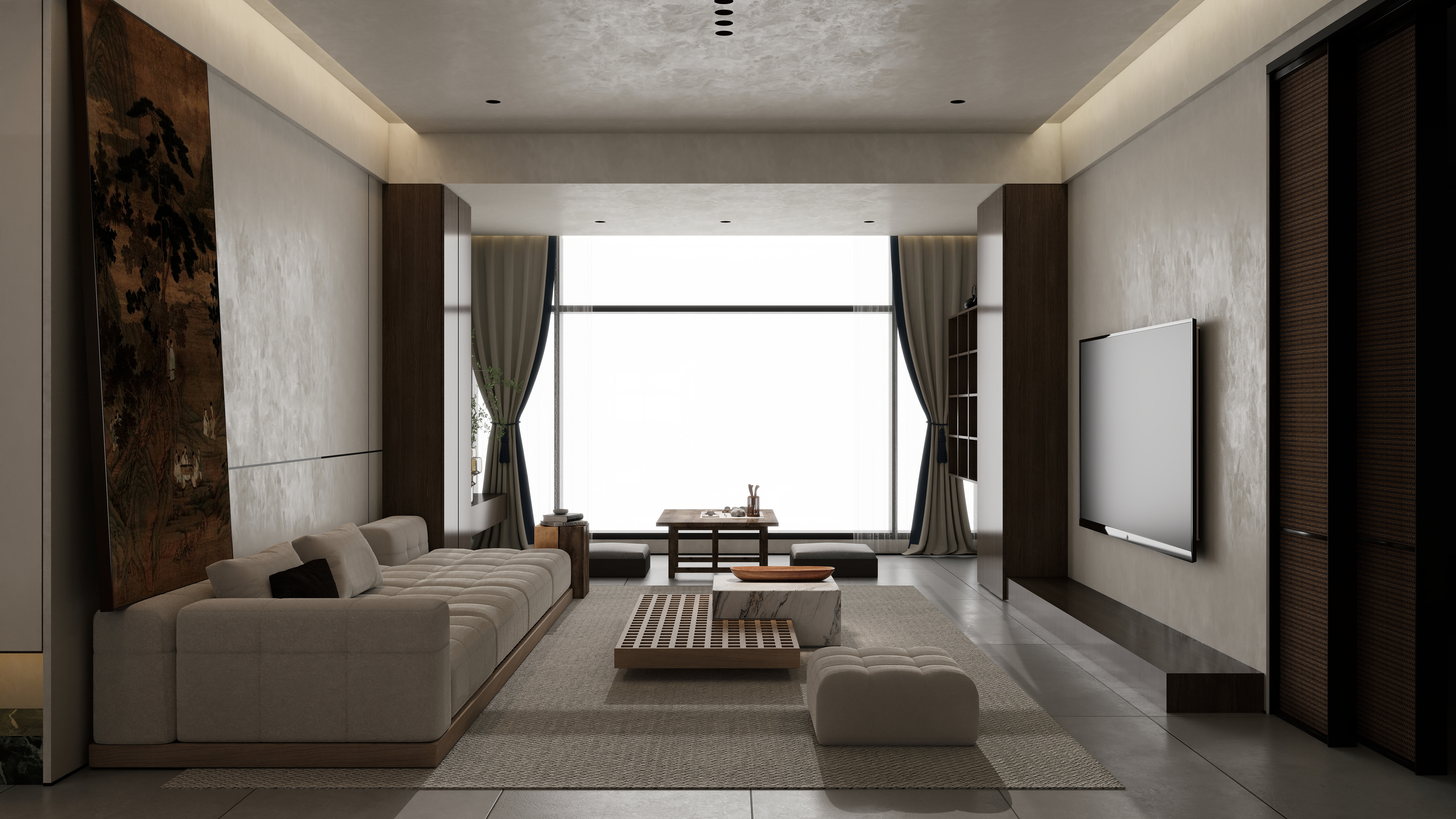 张工sj-武汉宋风中建东湖之星三室-装修设计方案