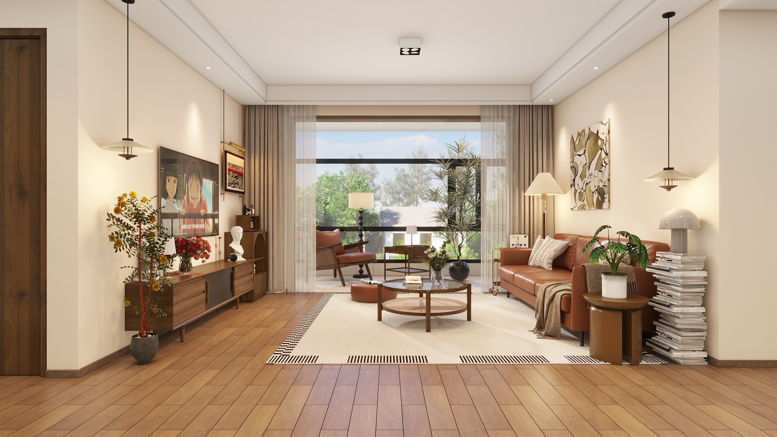 自由设计师-十二-摩登复古+122平四室两厅中古风-装修设计方案