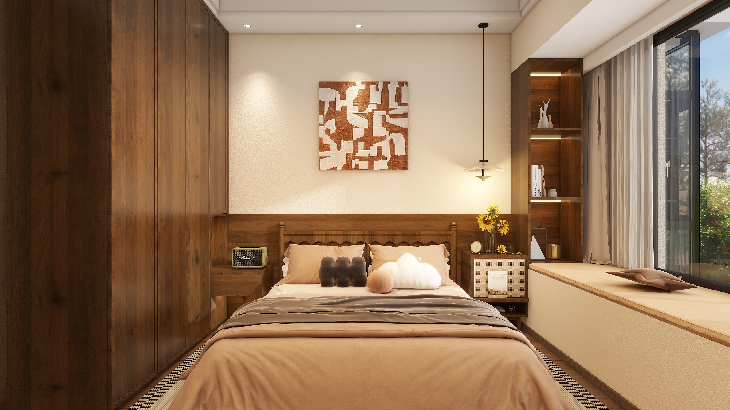 自由设计师-十二-摩登复古+122平四室两厅中古风装修效果图