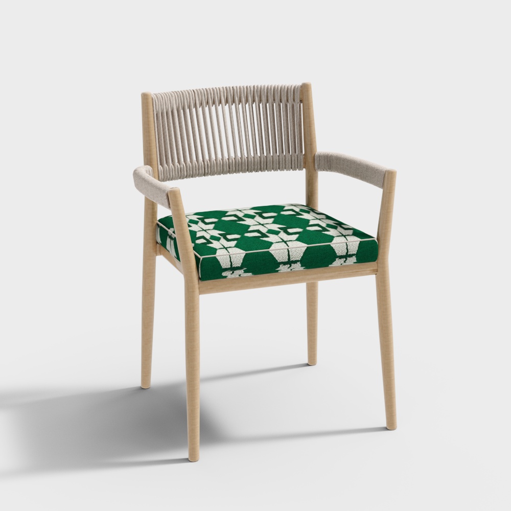 Cassina DineOut Chair LP Green chair3D模型
