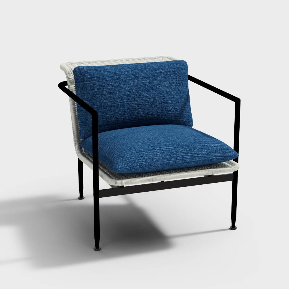 Cassina ESOSOF Armchair  Blue backrest chair3D模型
