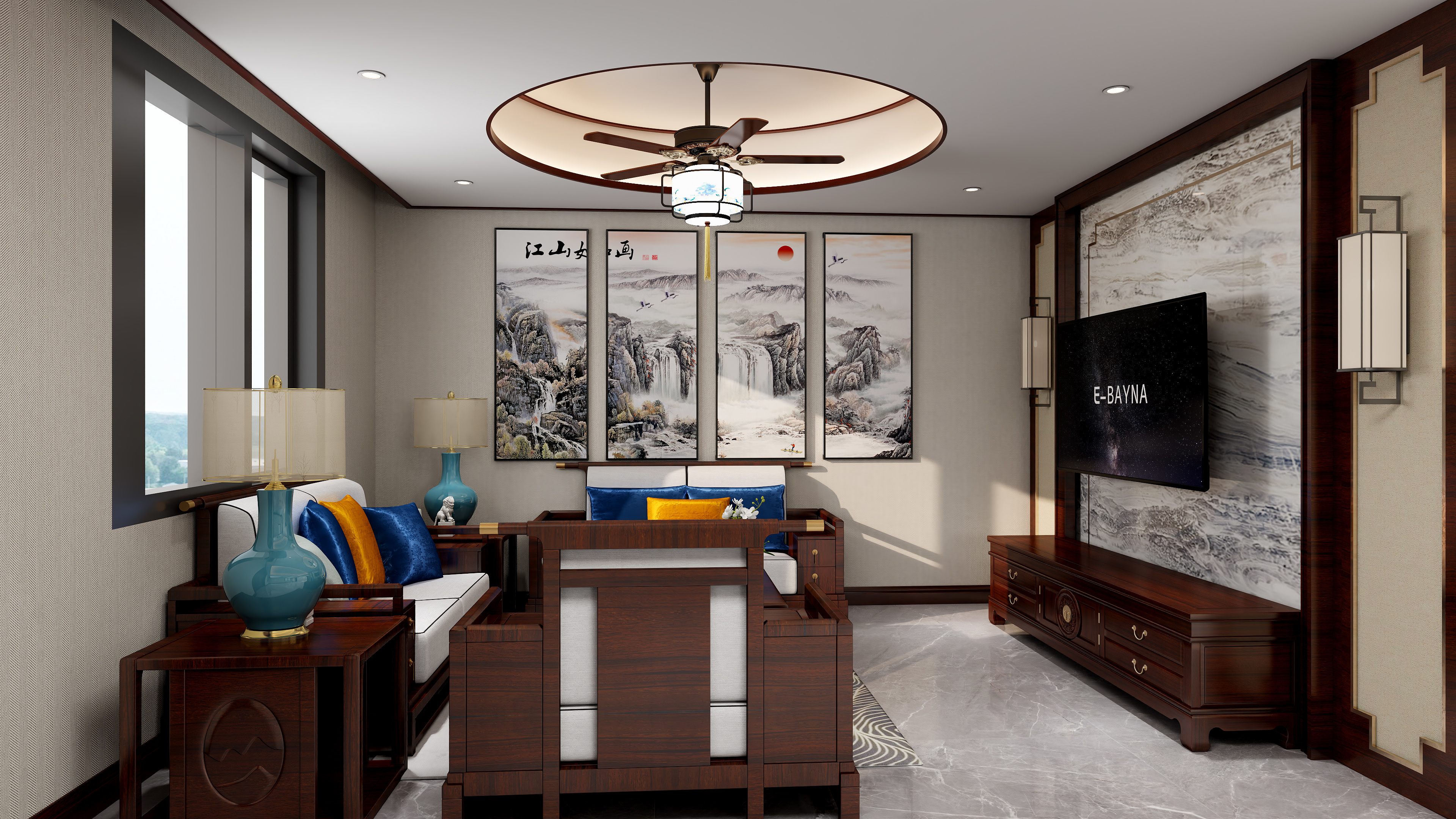 世纪主题-自建房95㎡装修效果图