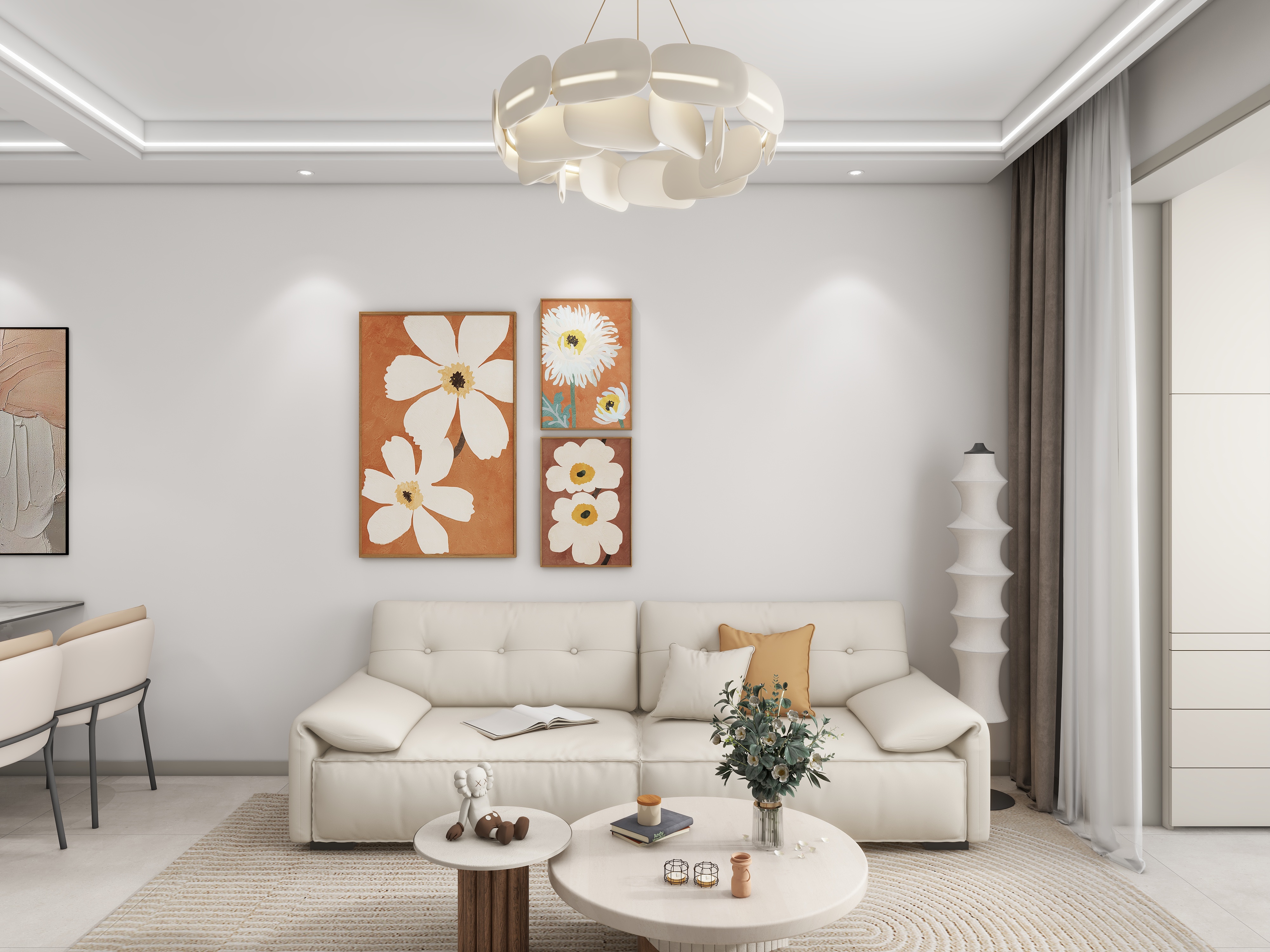 古塘装饰-优步水岸两居--奶油装修效果图