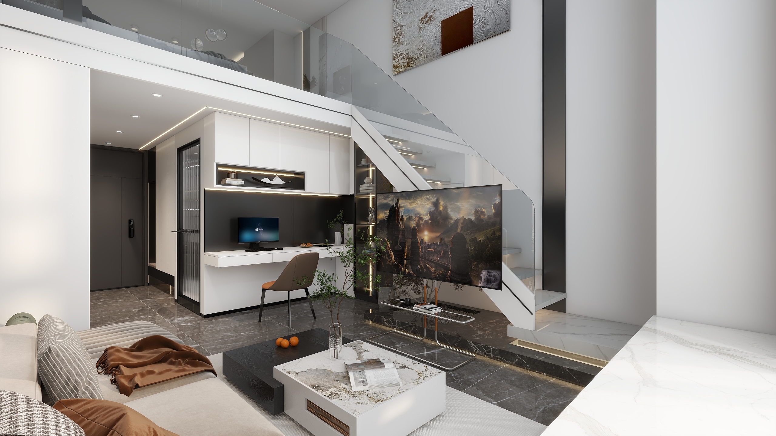 DeQiw-岳阳金茂一房挑空方案XG-装修设计方案