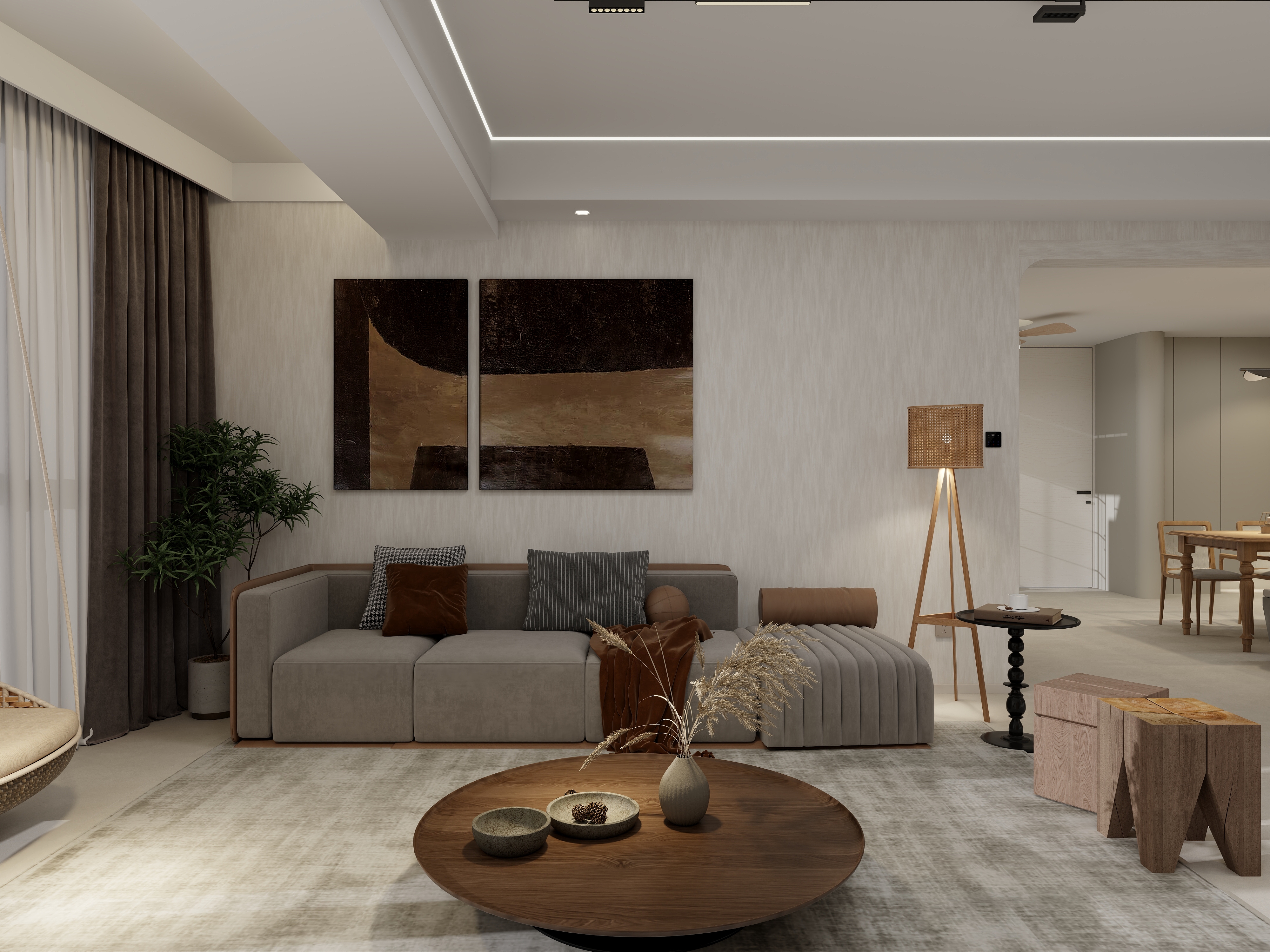 天天~住宅设计师-北京天畅园150平米中古风落地案例-装修设计方案