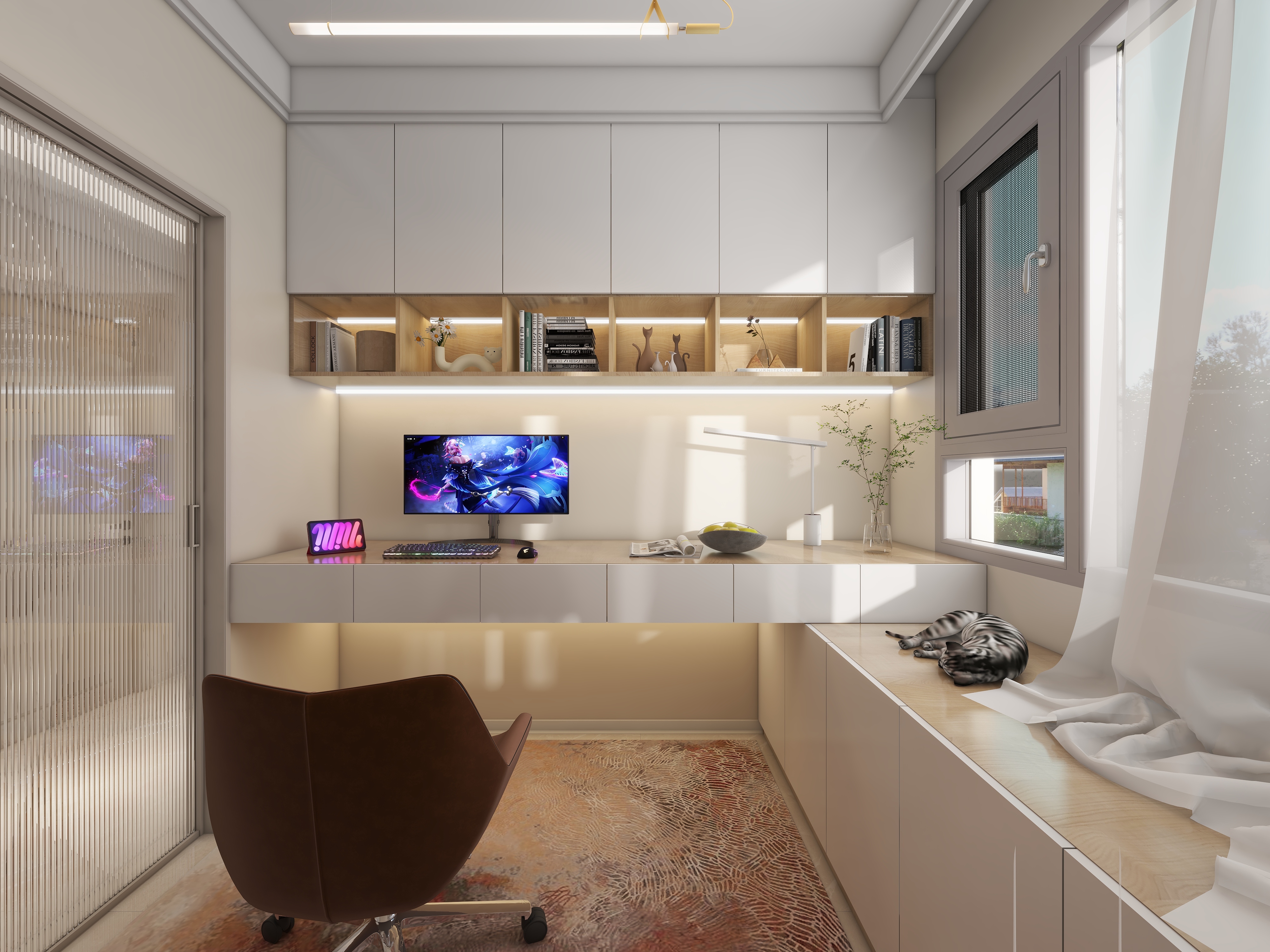 常箐全案设计-小清新海德公园83㎡三室装修效果图