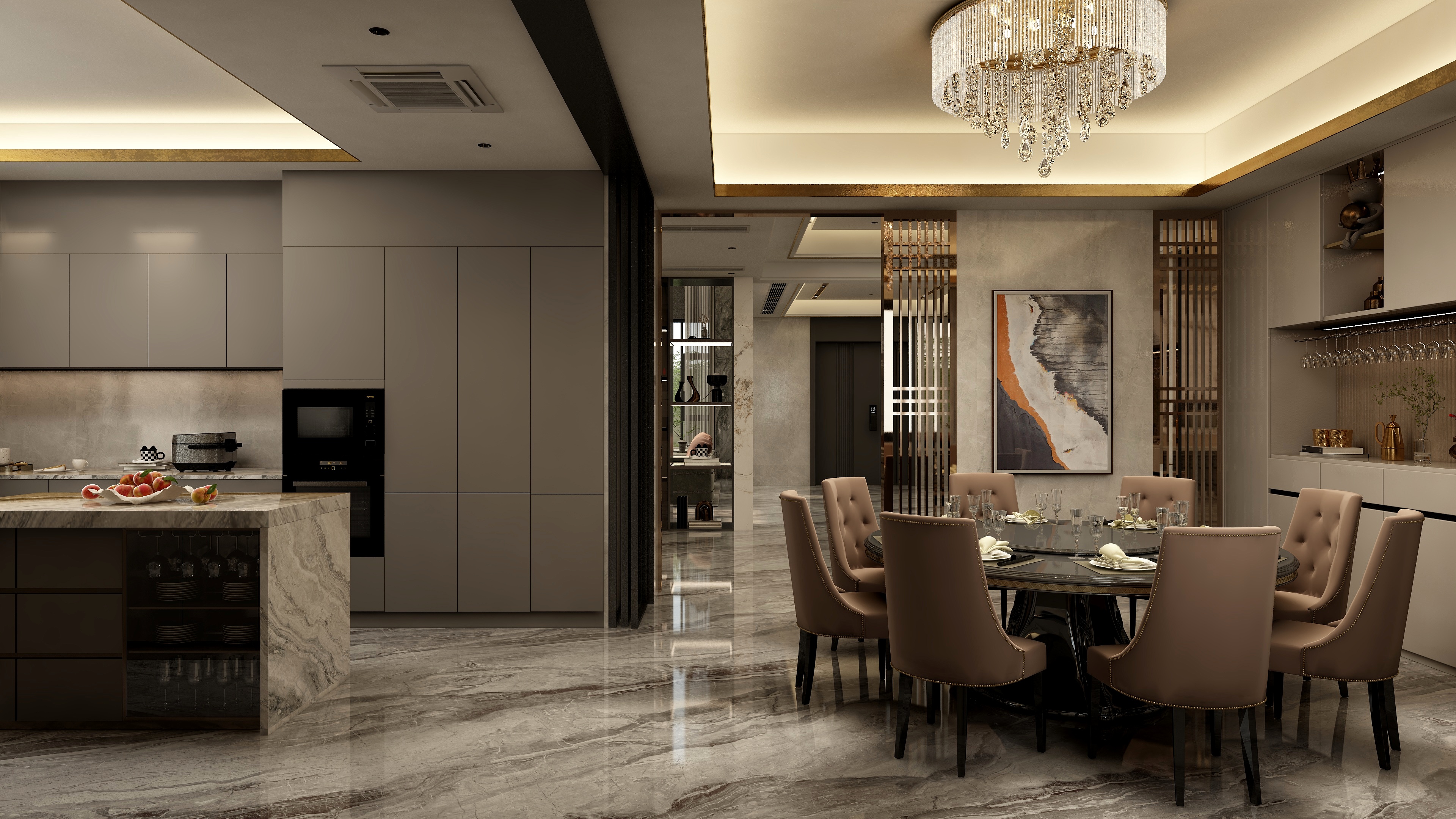 张煜强煜境设计-保利628平米现代轻奢别墅装修效果图