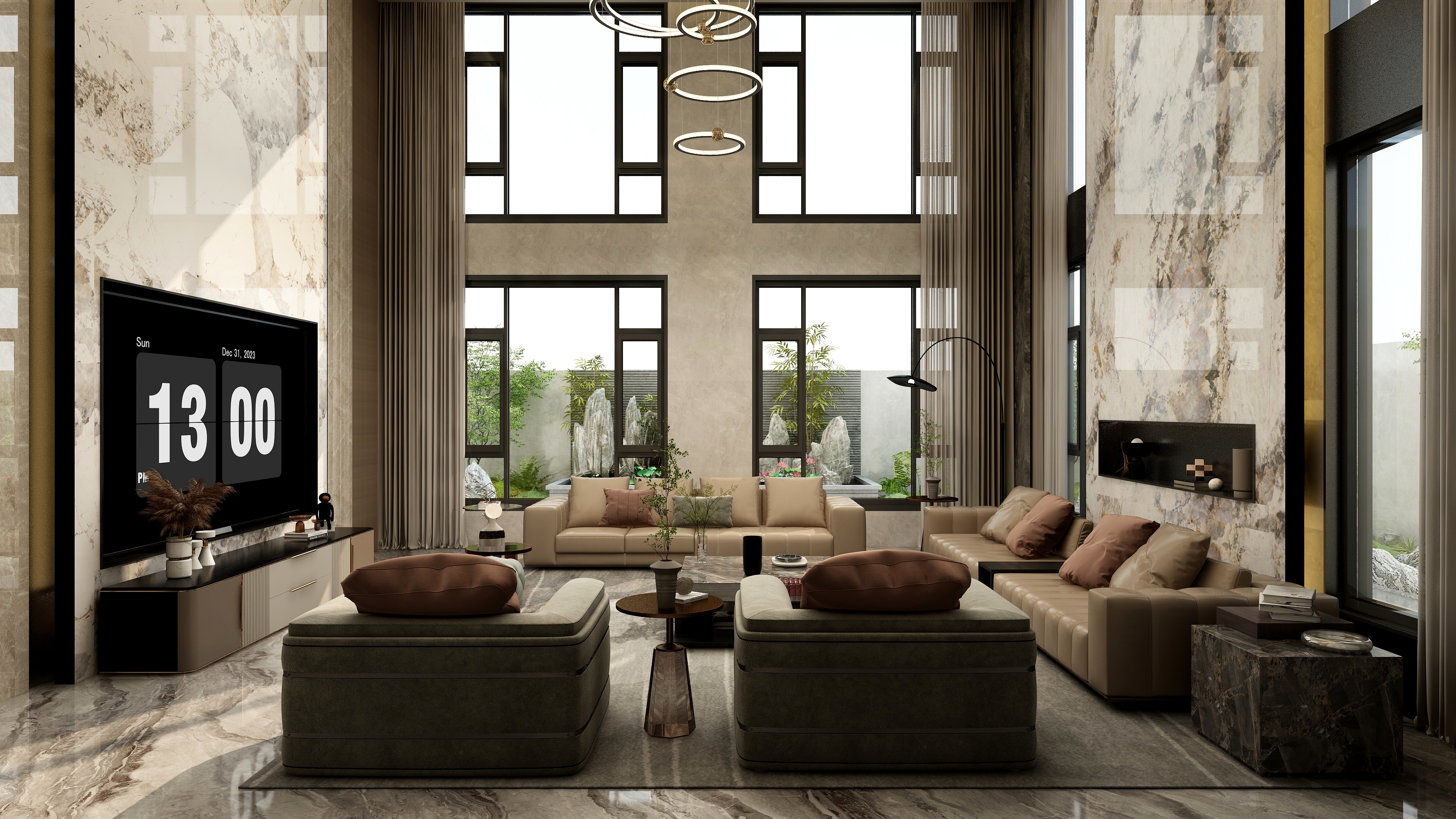 张煜强煜境设计-保利628平米现代轻奢别墅装修效果图