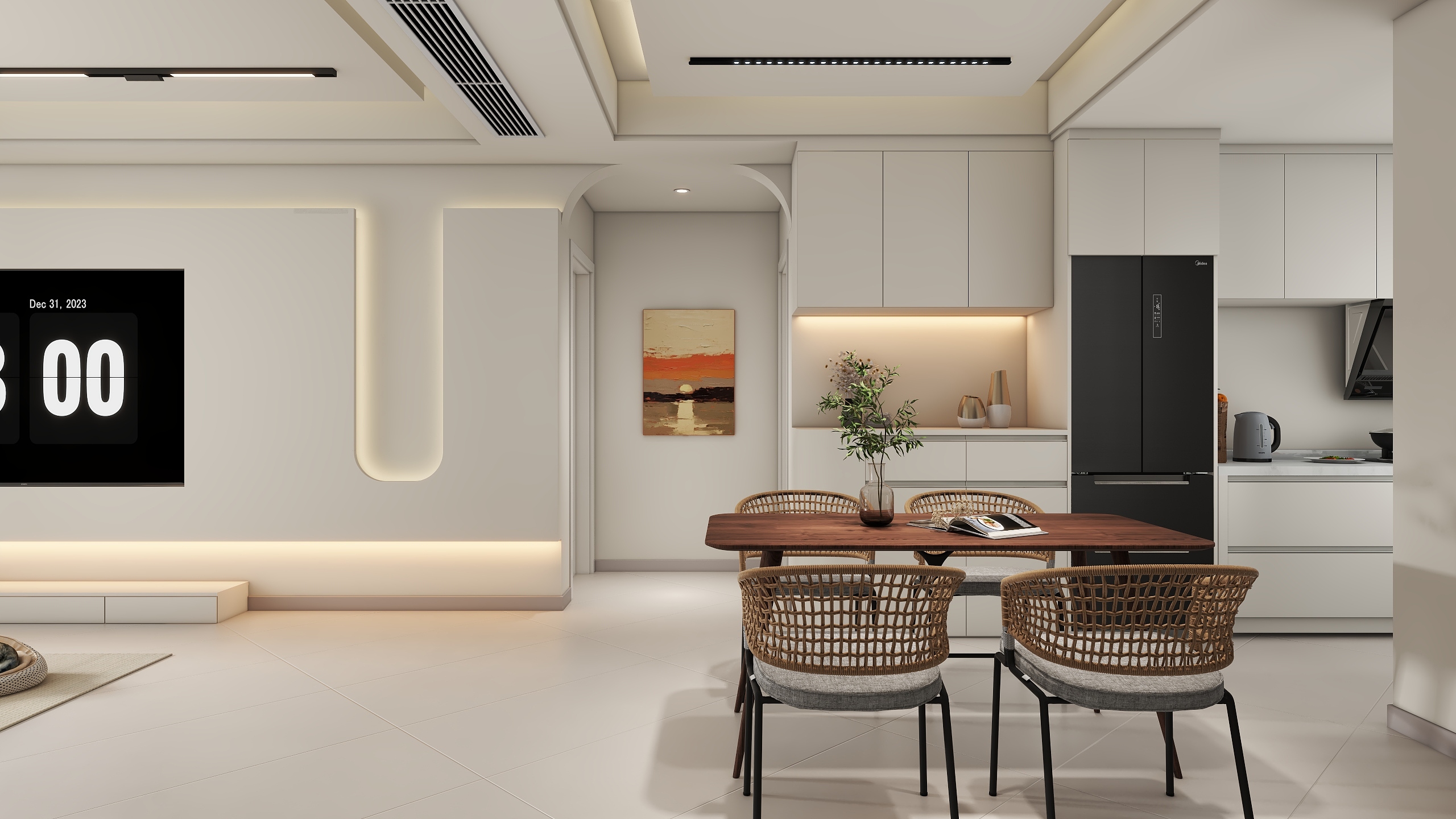 全屋定制设计321-奶油-116㎡3室-装修设计方案