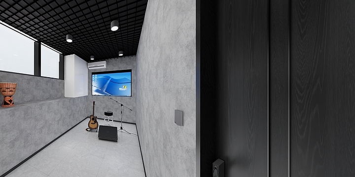 设计师一自有安排-天籁音乐培训中心- 格栅顶-装修设计方案