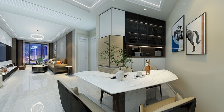 室内设计CAD-书香华府高档住宅6-1-701-装修设计方案