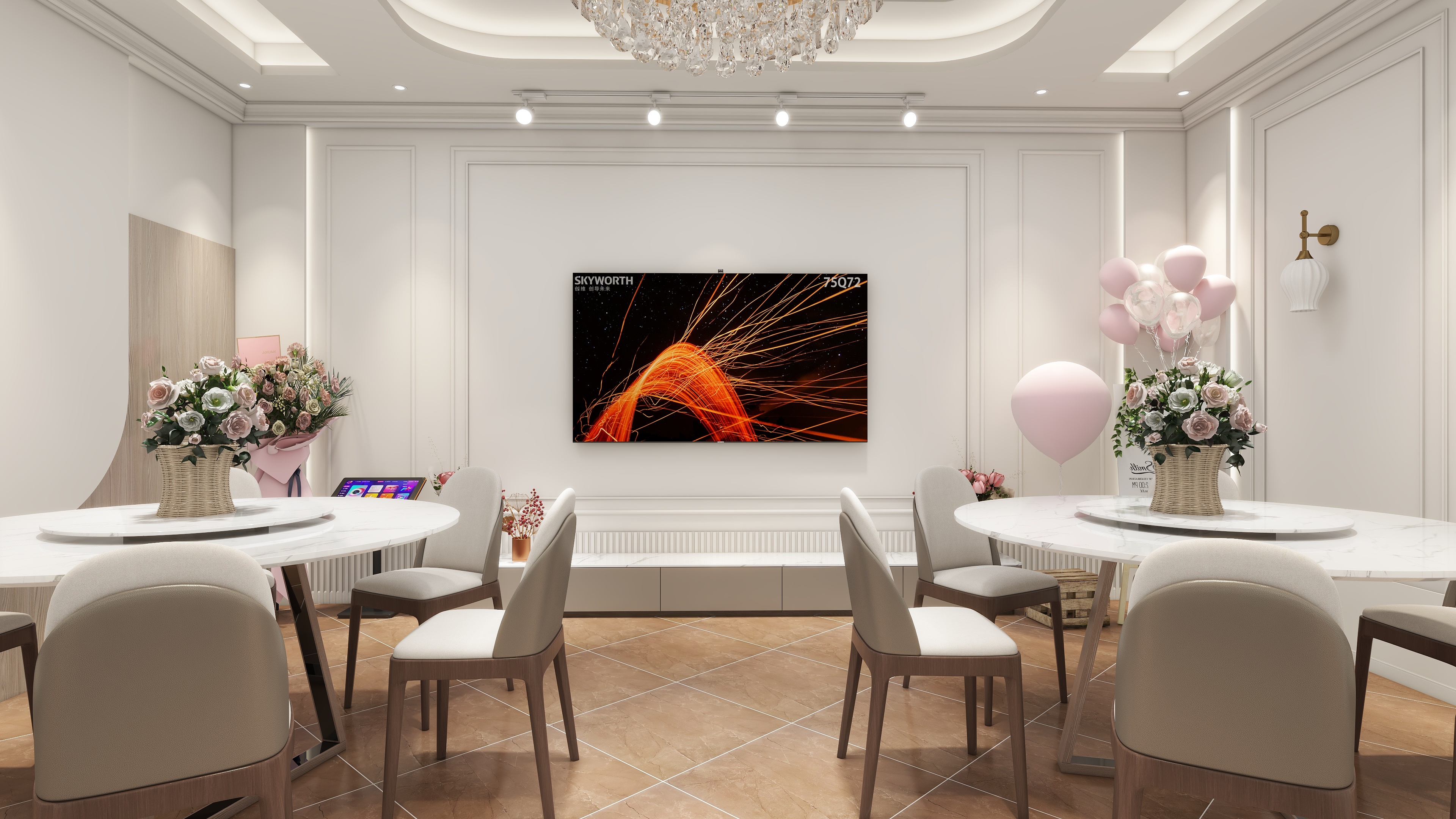 设计师言色-40-80平米 婚礼小包间 法式浪漫装修效果图