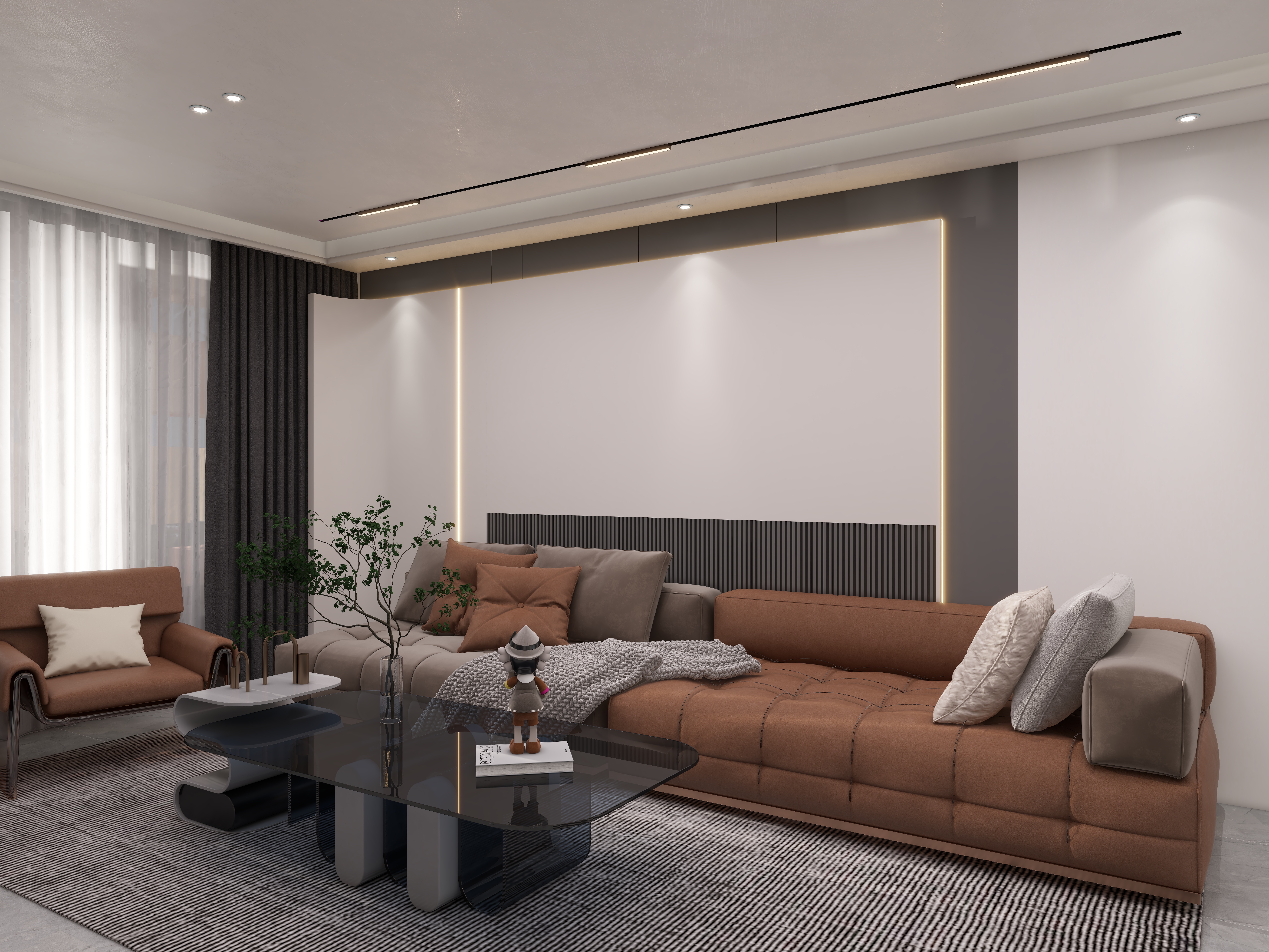 壹诺设计工作室-105㎡3室-现代简约装修效果图