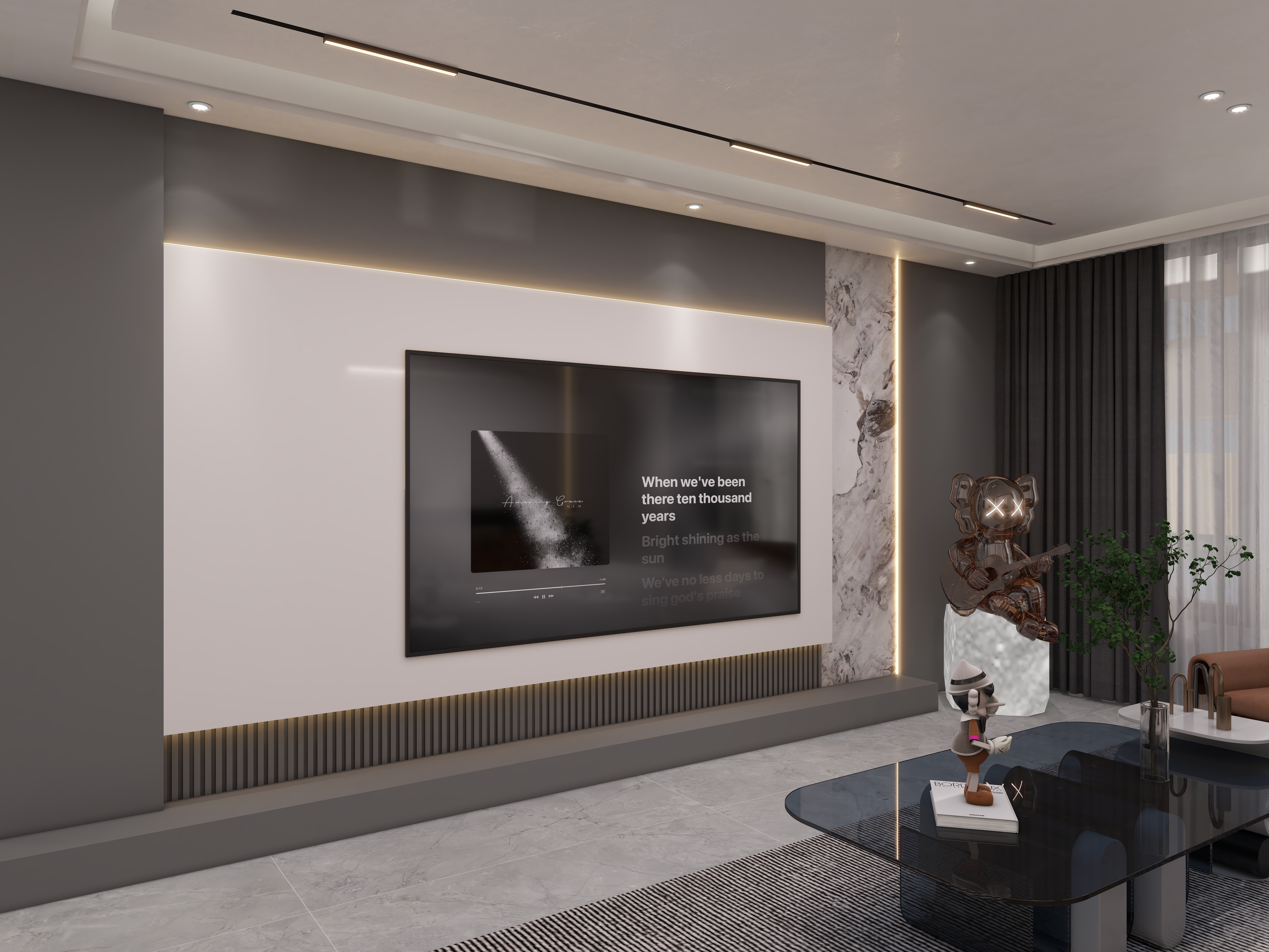 壹诺设计工作室-107㎡3室-现代简约装修效果图