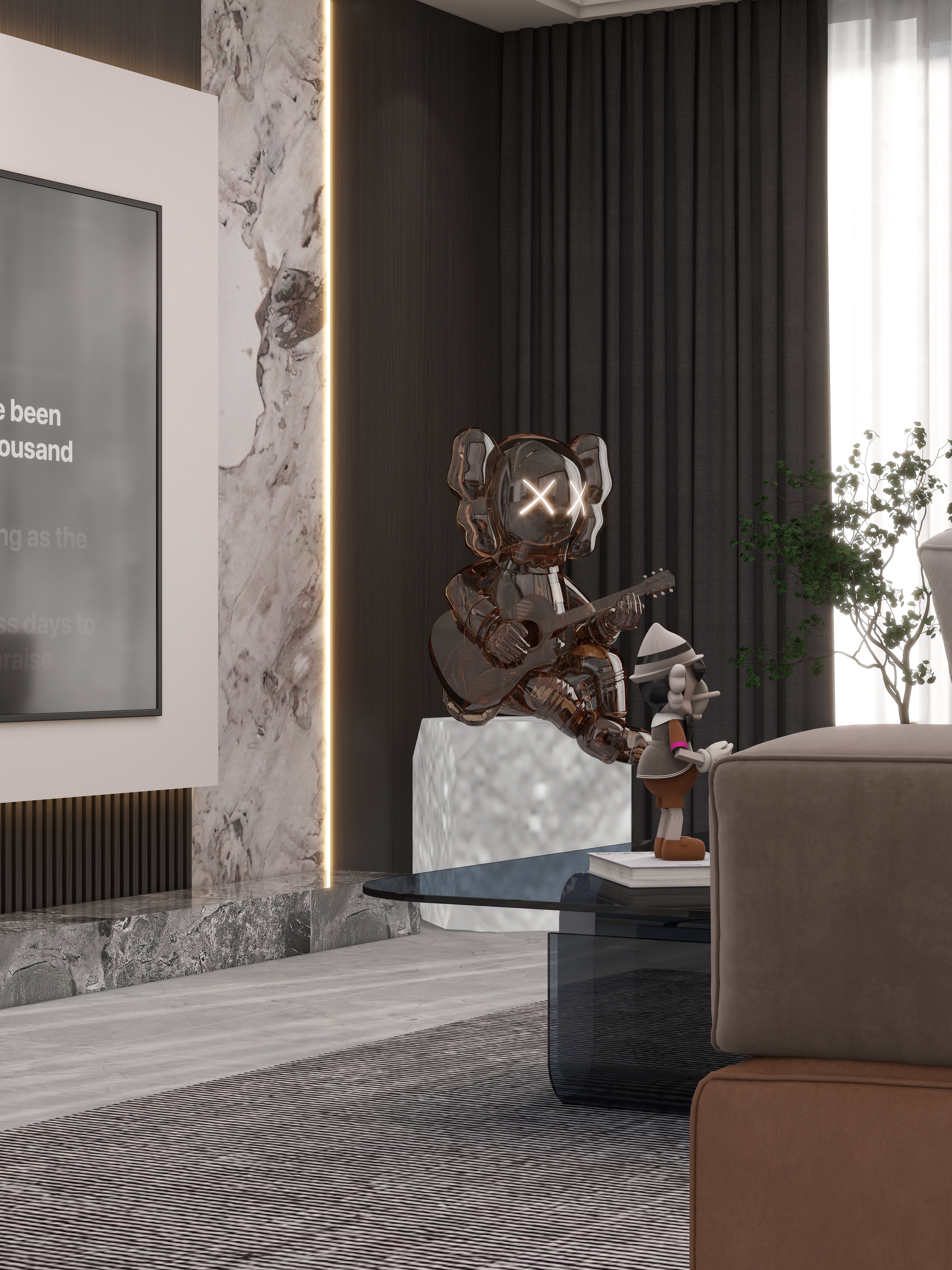 壹诺设计工作室-105㎡3室-现代简约装修效果图