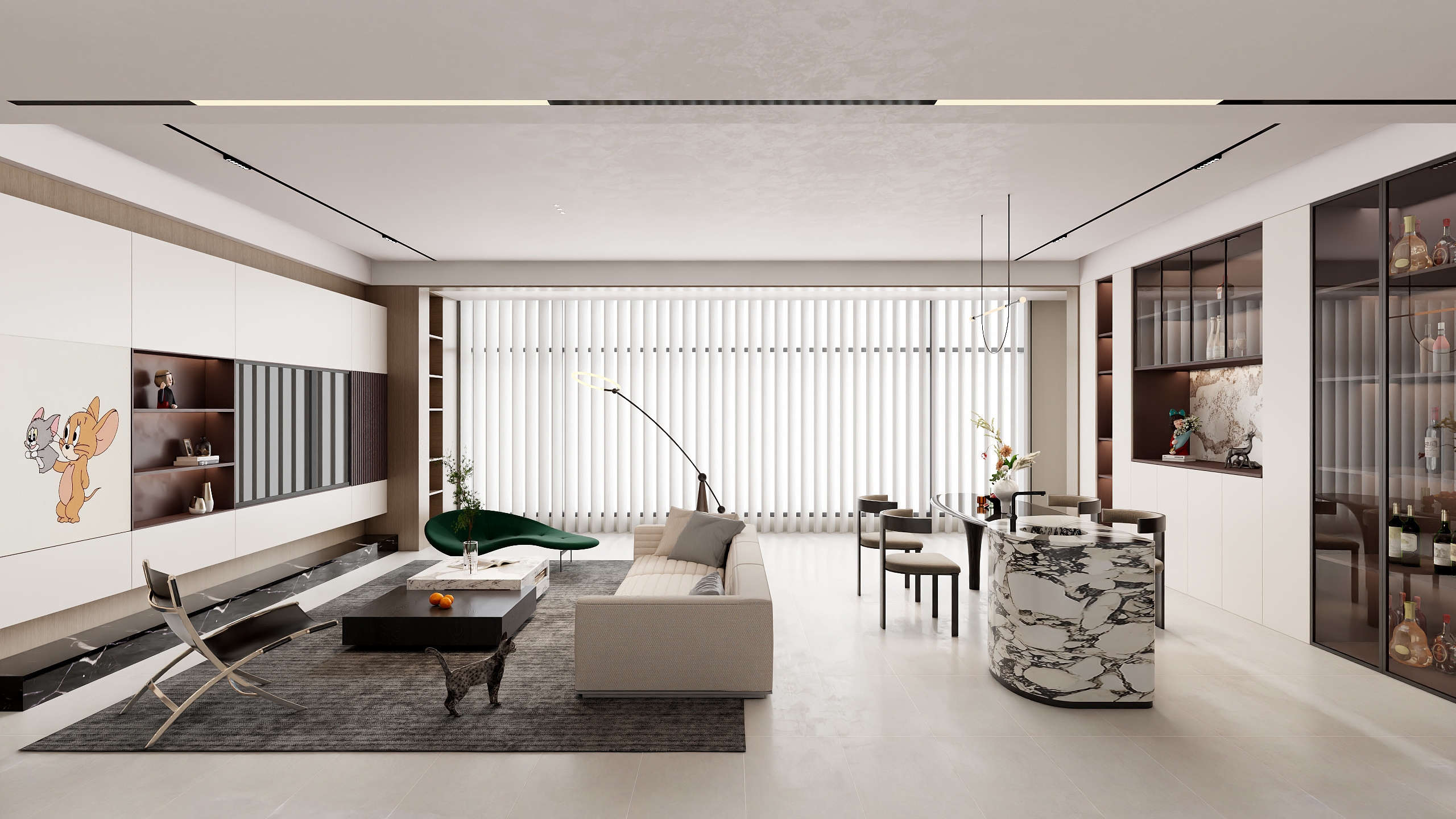 北极星z-现代客餐厅-装修设计方案