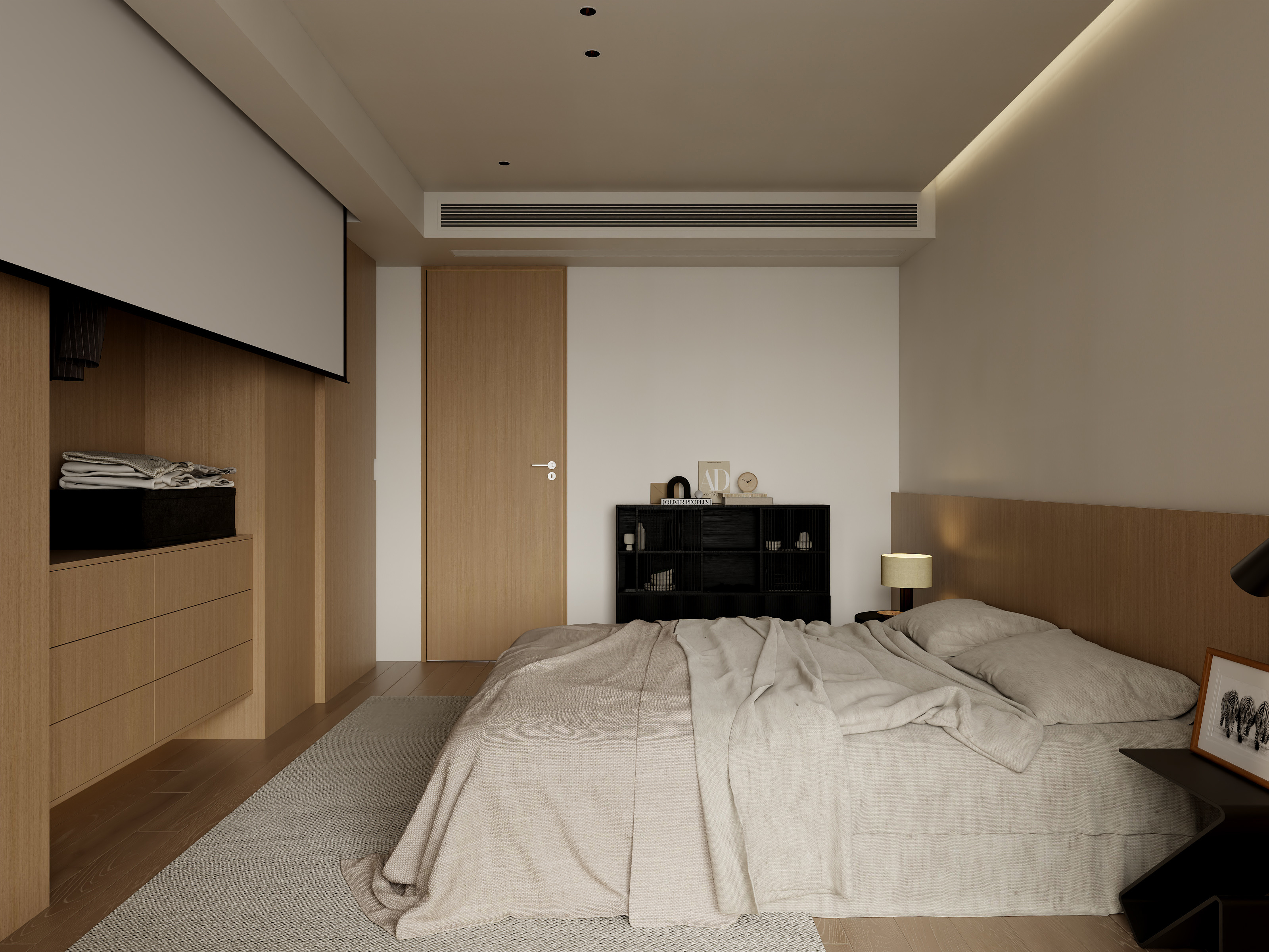 白水泥-现代客餐厅卧室空间-装修设计方案