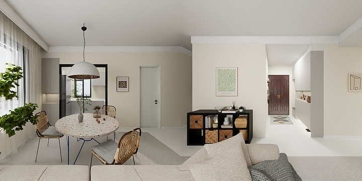 W-W室内设计-107㎡1室-装修设计方案