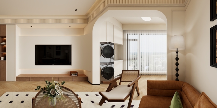 橙尘-荷岸晓风效果图-装修设计方案