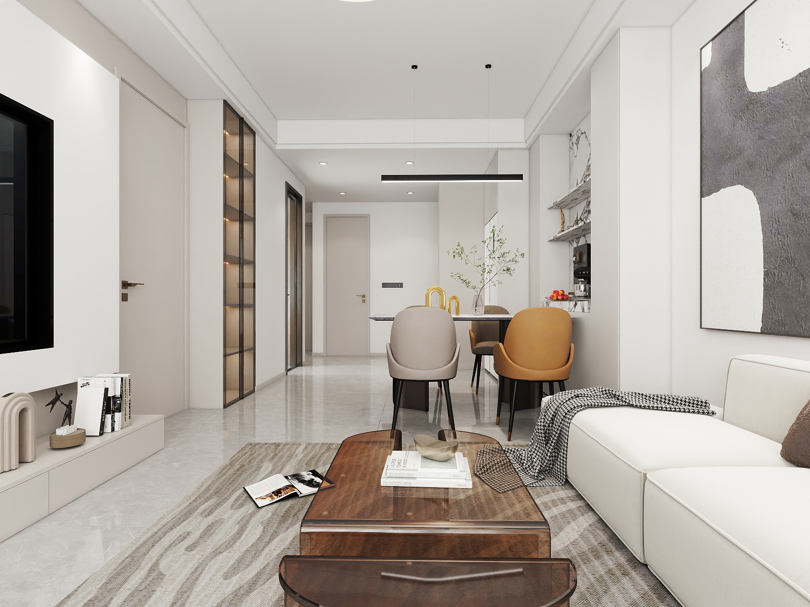 墨间沉设-现代客餐厅-装修设计方案