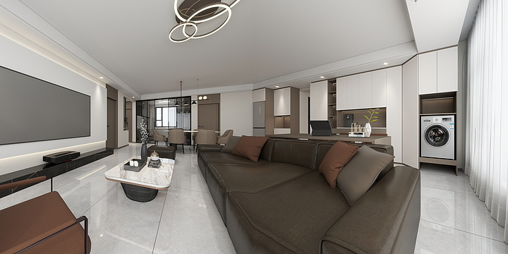 艾菲尔设计工作室-丝路悦府王总后现代雅居-装修设计方案