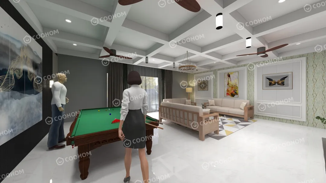 MONUJ KHANAL的装修设计方案:living room 