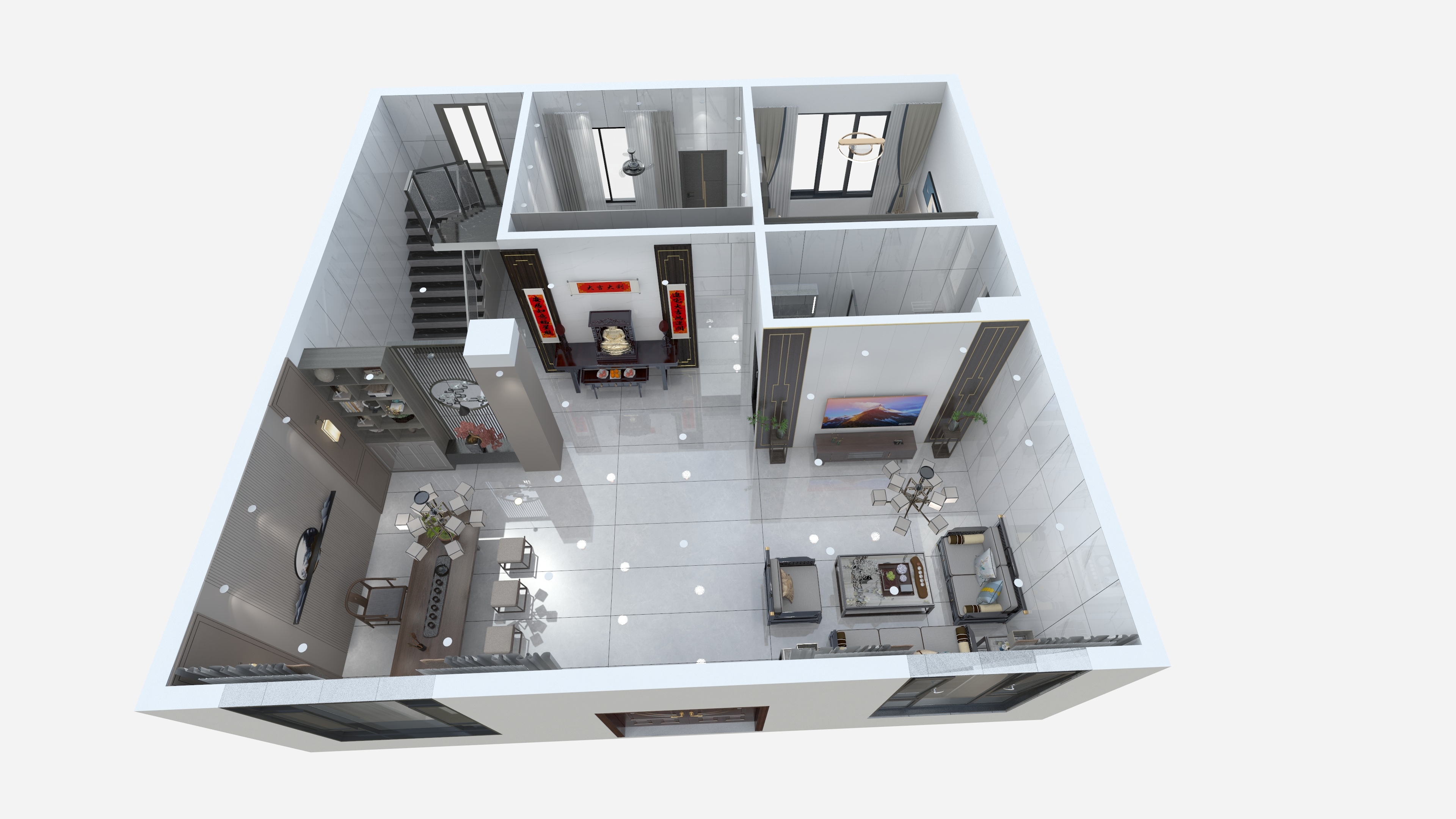 设计裴工UZFA-永新别墅2楼-装修设计方案