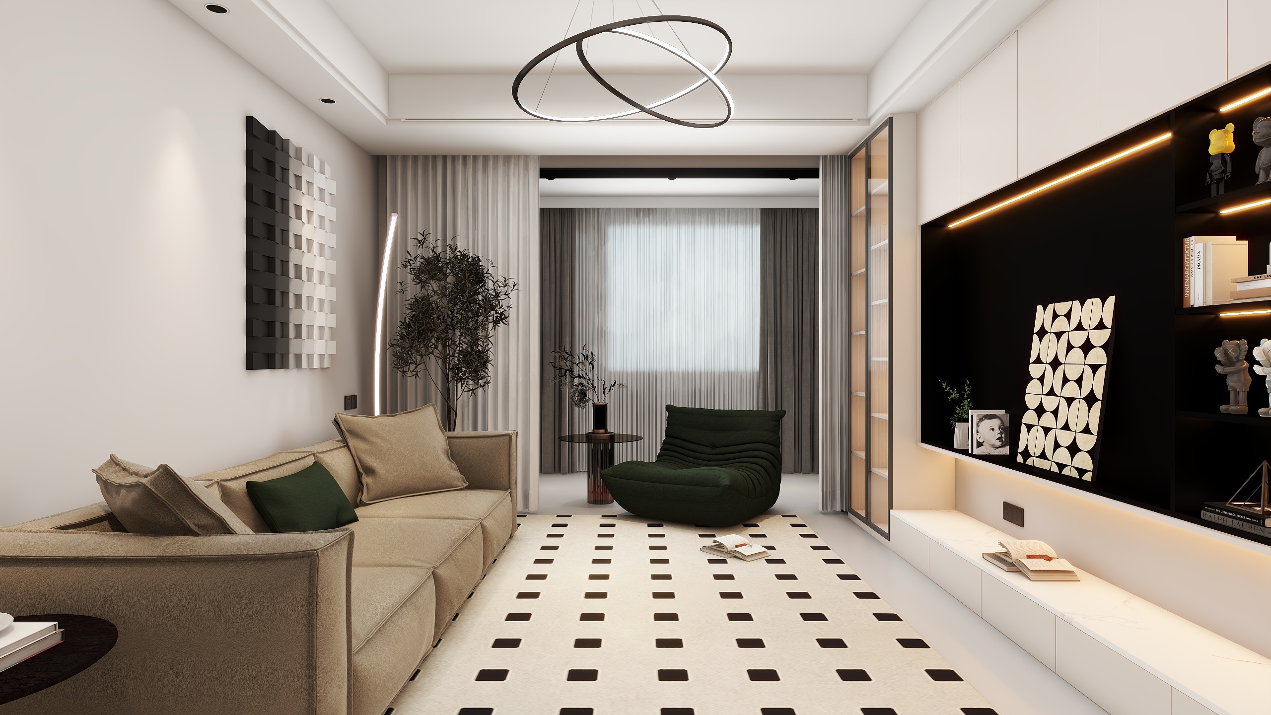 莫言空间设计-现代简约-107㎡3室-装修设计方案