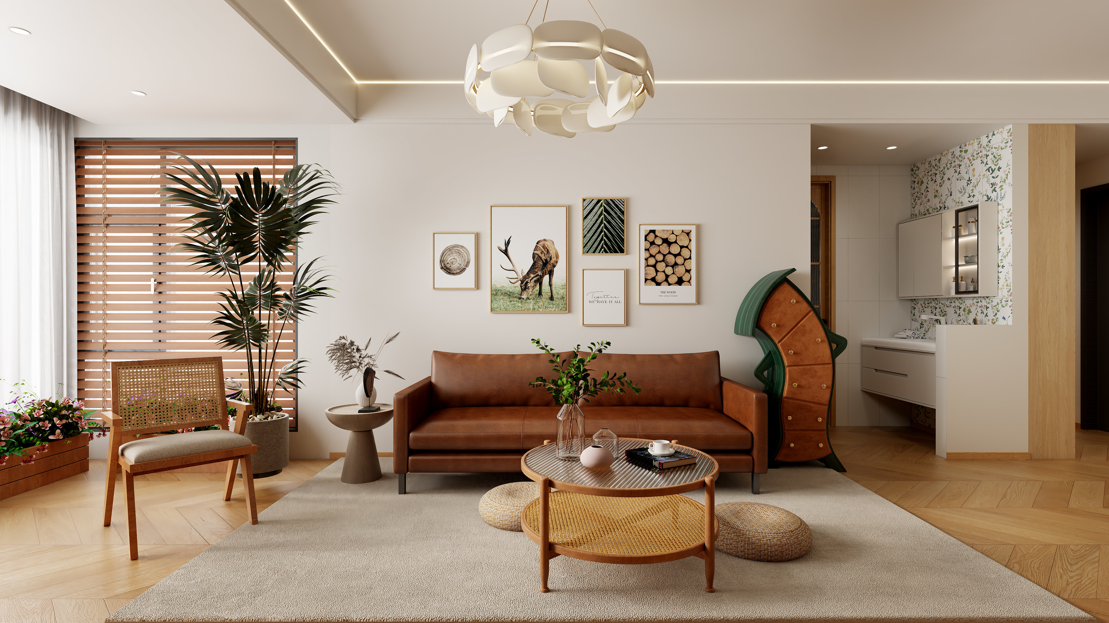 星空设计500-复古混搭102㎡3室装修效果图