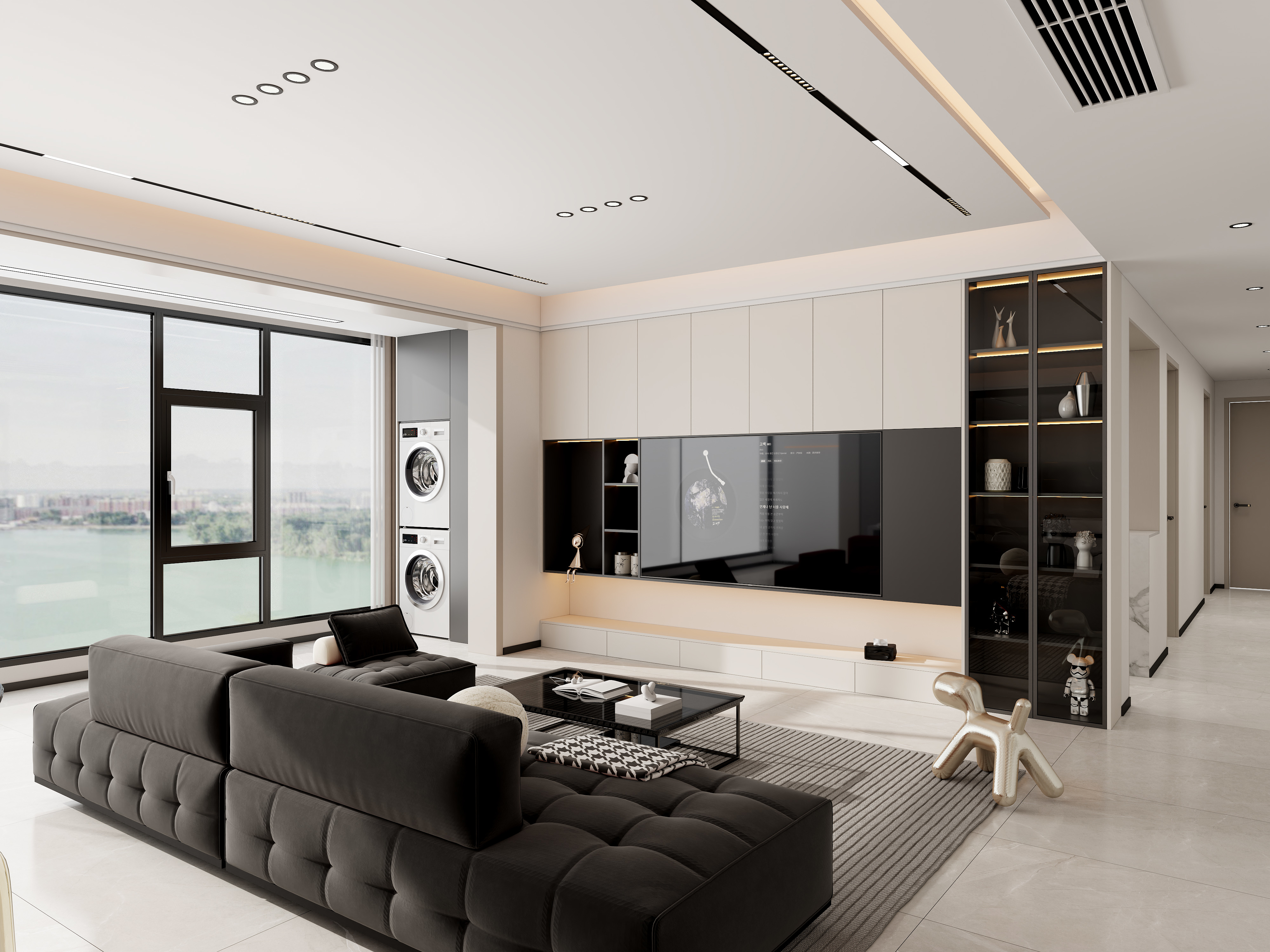 晓明设计工作室.-小区房现代简约140㎡3室装修效果图