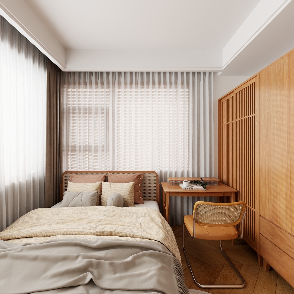 星空设计500-复古混搭102㎡3室一层卧室装修效果图第3张