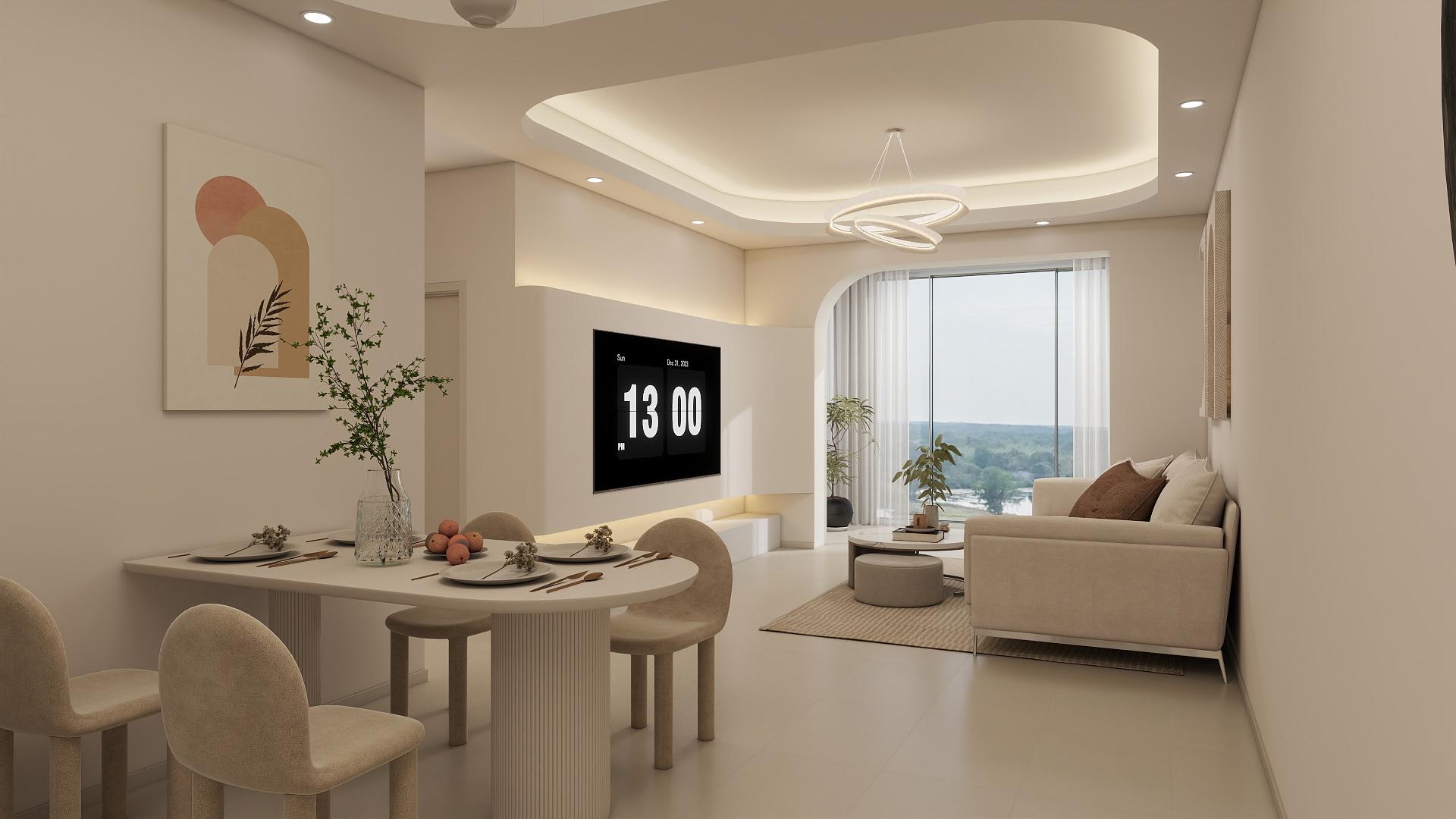 北铭全案设计-73㎡1室装修效果图