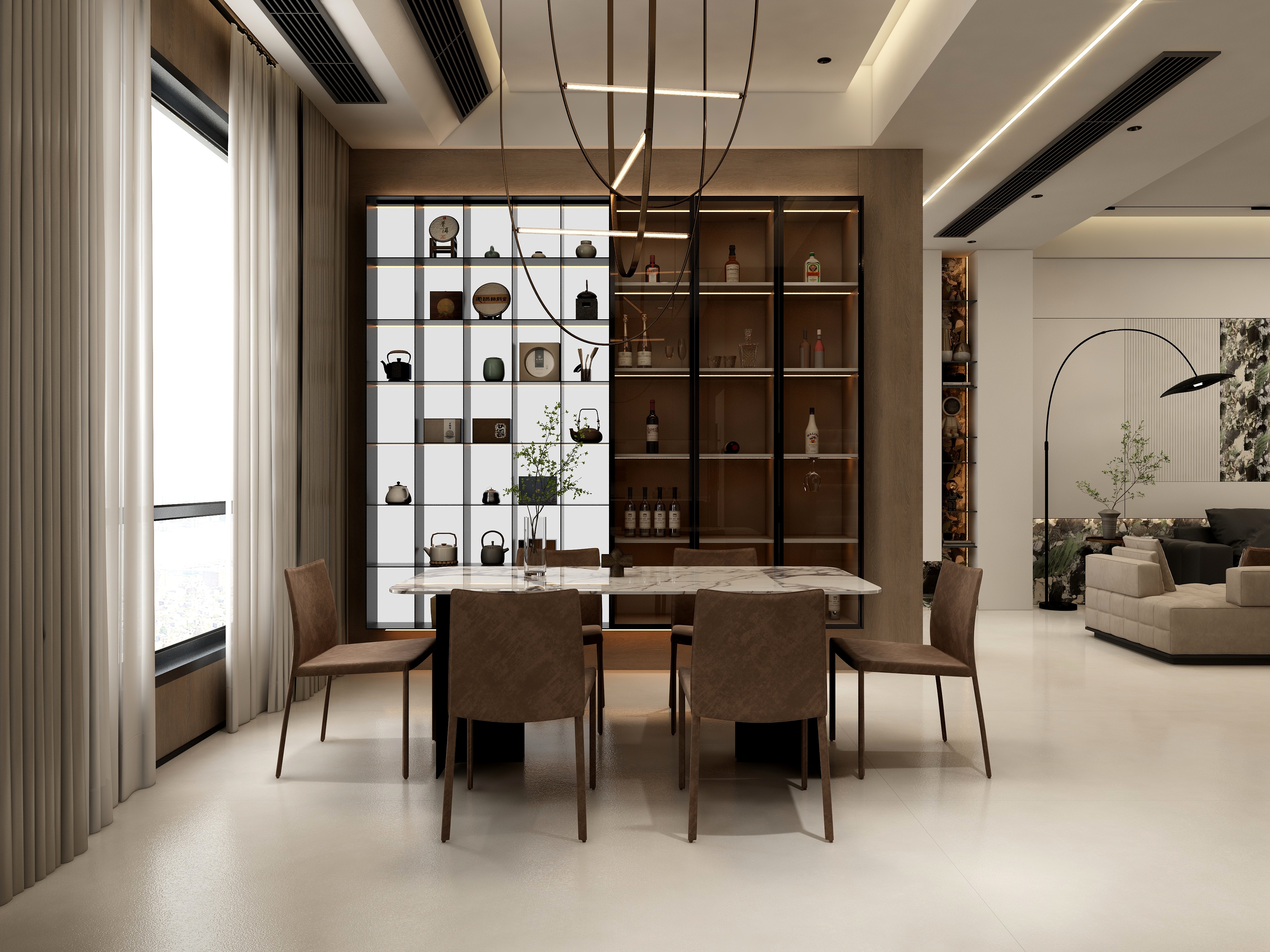 张煜强煜境设计-287平米意式轻奢别墅装修效果图