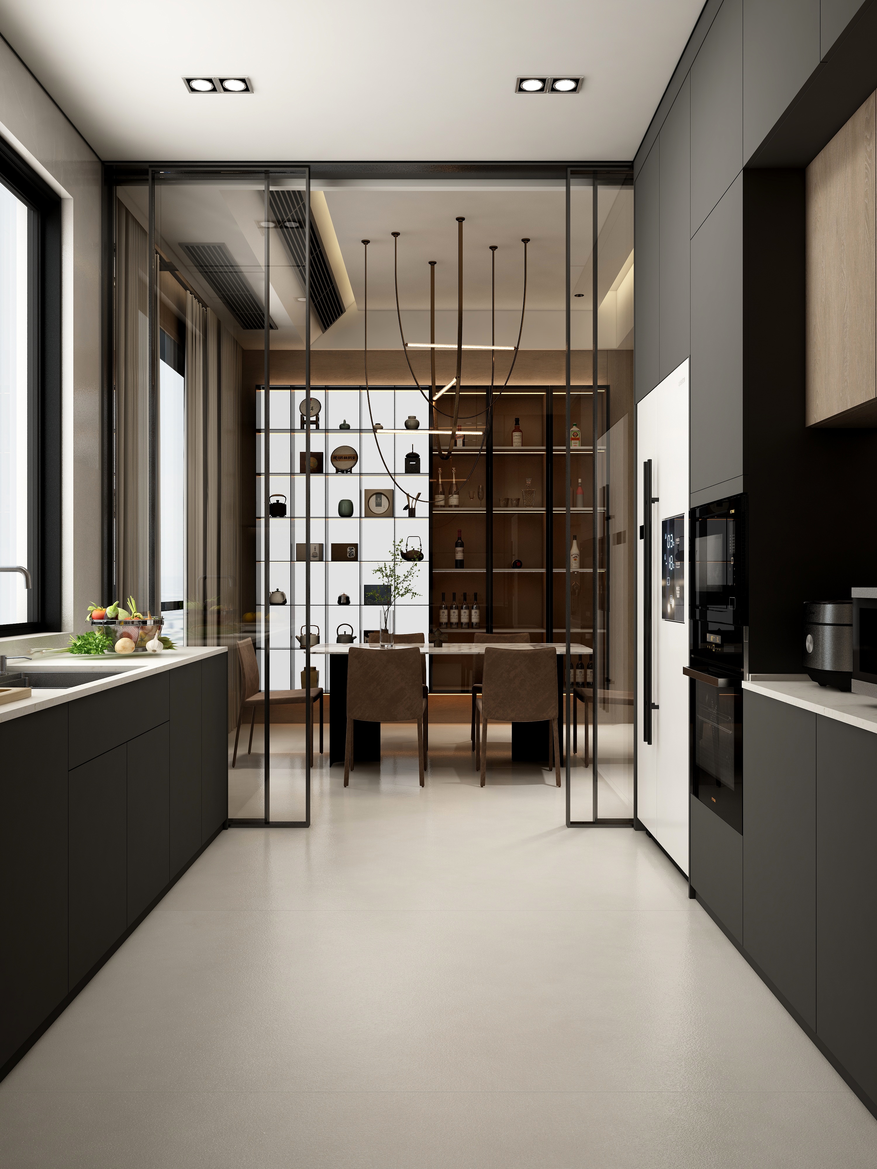 张煜强煜境设计-287平米意式轻奢别墅装修效果图