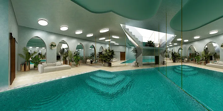 Spaces的装修设计方案:Indoor Swimming Pool