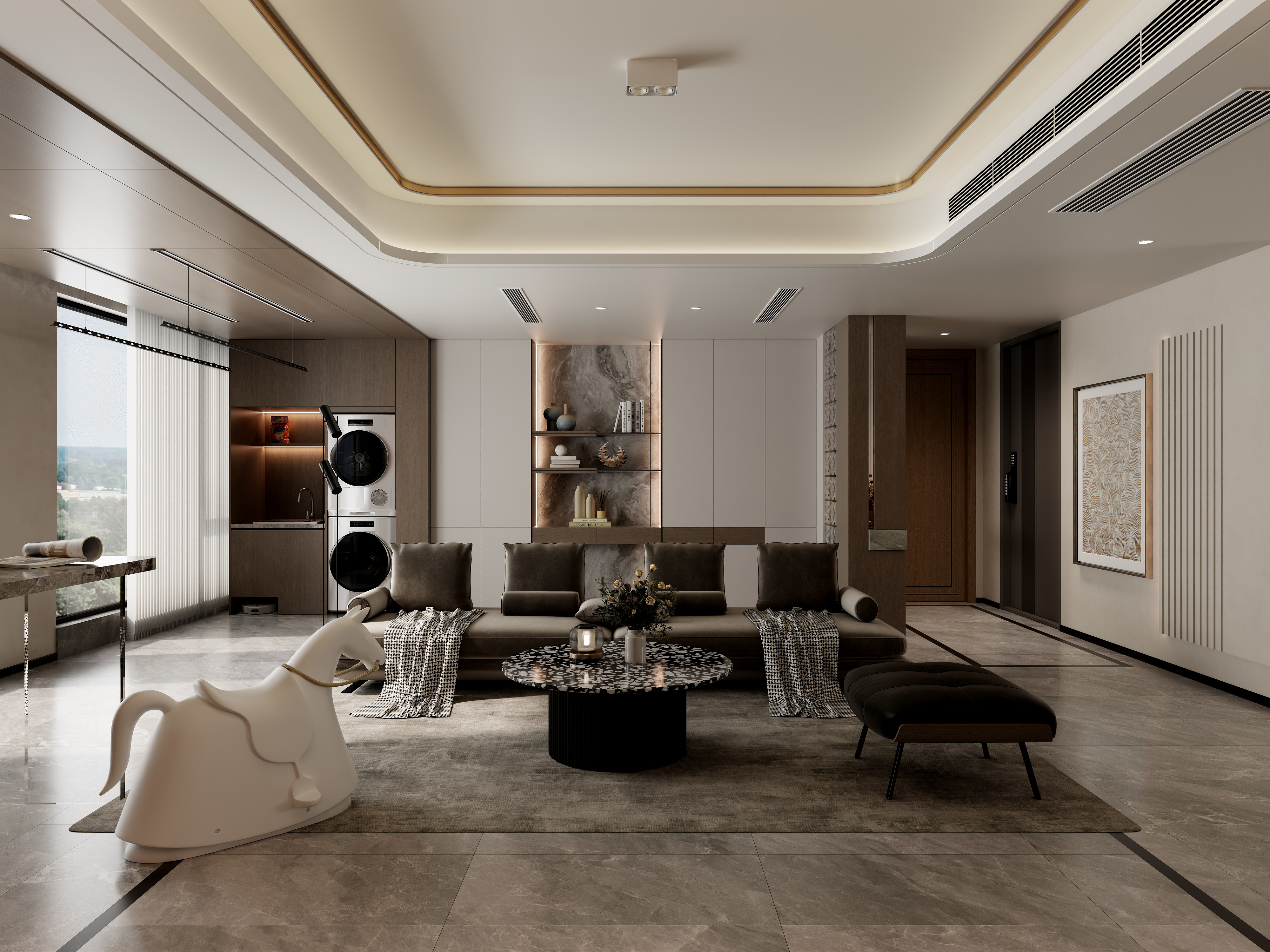 至简名设一钱春-170平意式轻奢三居室【春】装修效果图