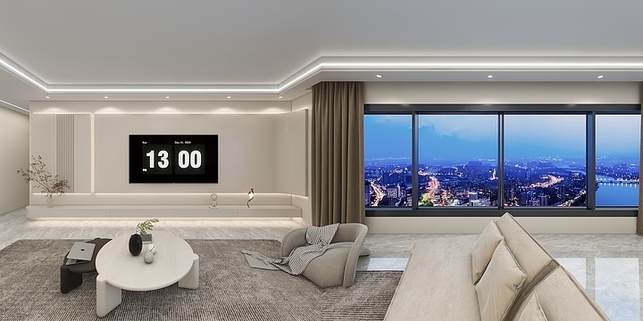 玖伍装饰工程有限公司-信华城5期 165平方--灰奶油副本，三室-装修设计方案